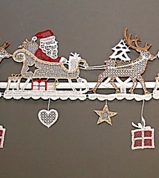 Stickereien Plauen Scheibengardine »Weihnachtsmann«, (1 Shop OTTO St.), \