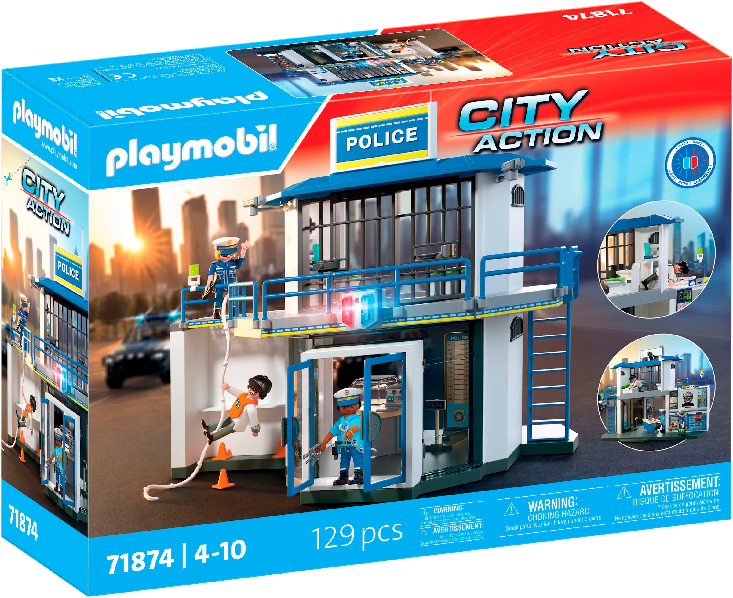 Playmobil® Konstruktions-Spielset »Polizeiwache mit Fahndungsraum (71874), Action Heroes«, (129 St.), Made in Europe