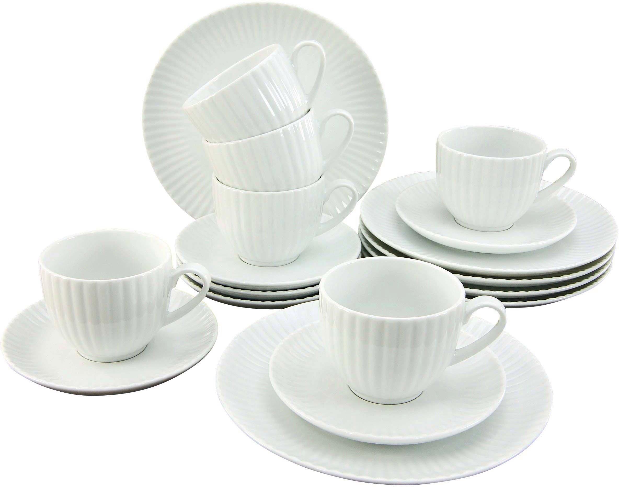 CreaTable Kaffeeservice »ALLEGRA«, (Set, 18 tlg.), im Trend-Design