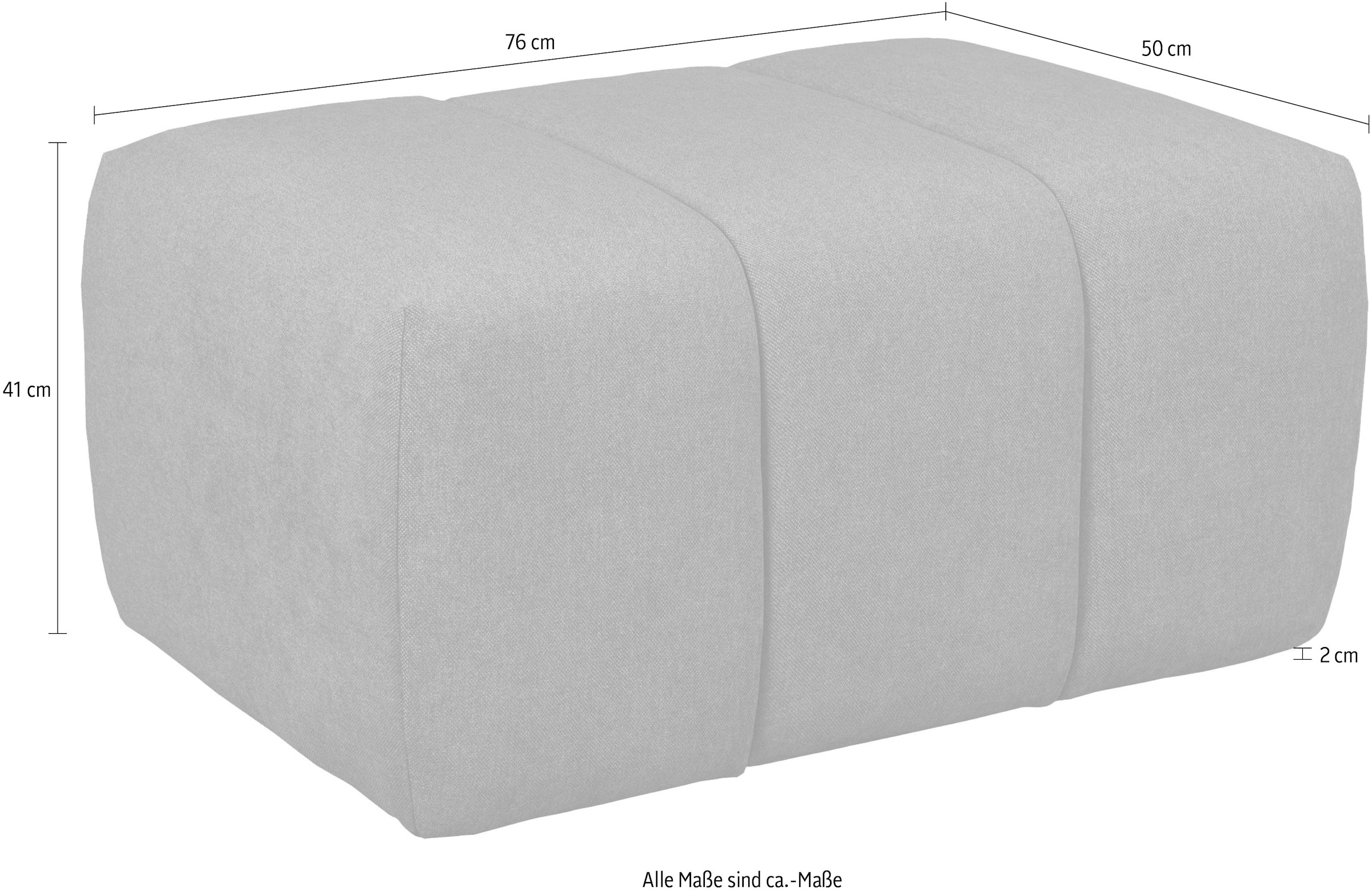 Home affaire Polsterhocker »LYOTH Sitzhocker mit Steppung, Maße B/T/H: 76/76/41 cm« passend zur Serie, hoher Sitzkomfort und modernes Design