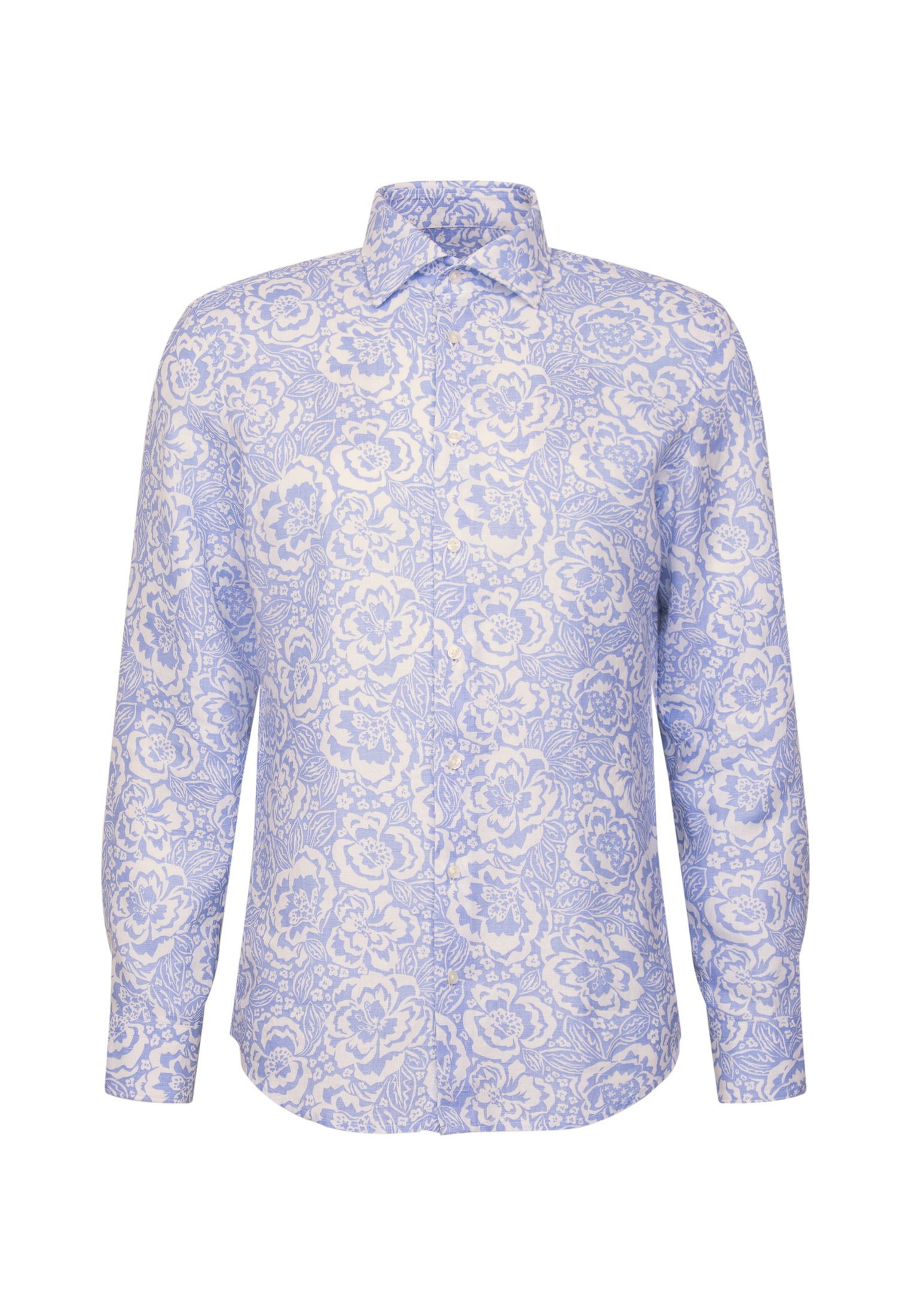 seidensticker Leinenhemd »Schwarze Rose« Slim 1/1 Kentkragen Druck