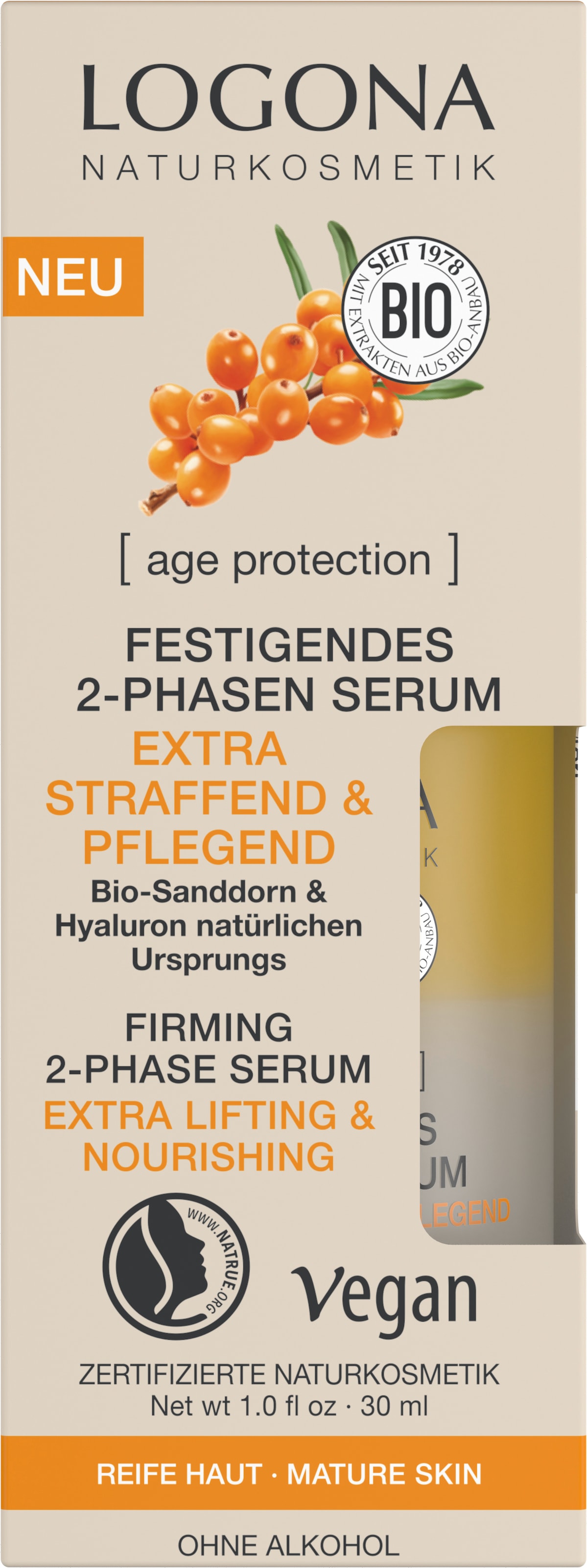 LOGONA Anti-Falten-Serum »age protection Festigendes 2-Phasen-Serum« Anti-Falten-Serum, für reife Haut, aufpolsternd, feuchtigkeitsspendend