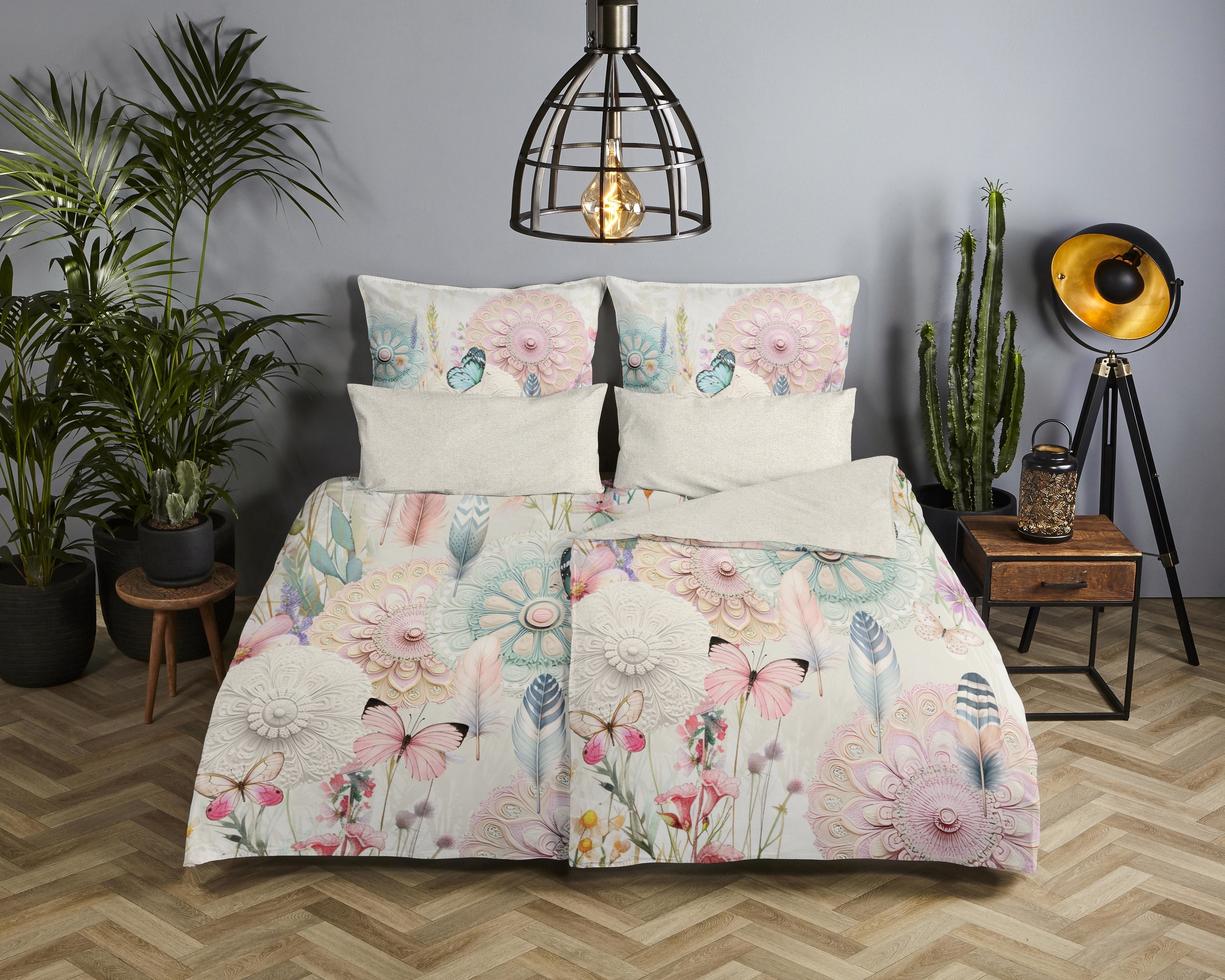 hip Kissenhülle »Maysa«, (1 St., 1- 40x80 cm Kissenhülle), Baumwolle, Mako-Satin, 40x80, 1 Stück, Reißverschluss, Creme