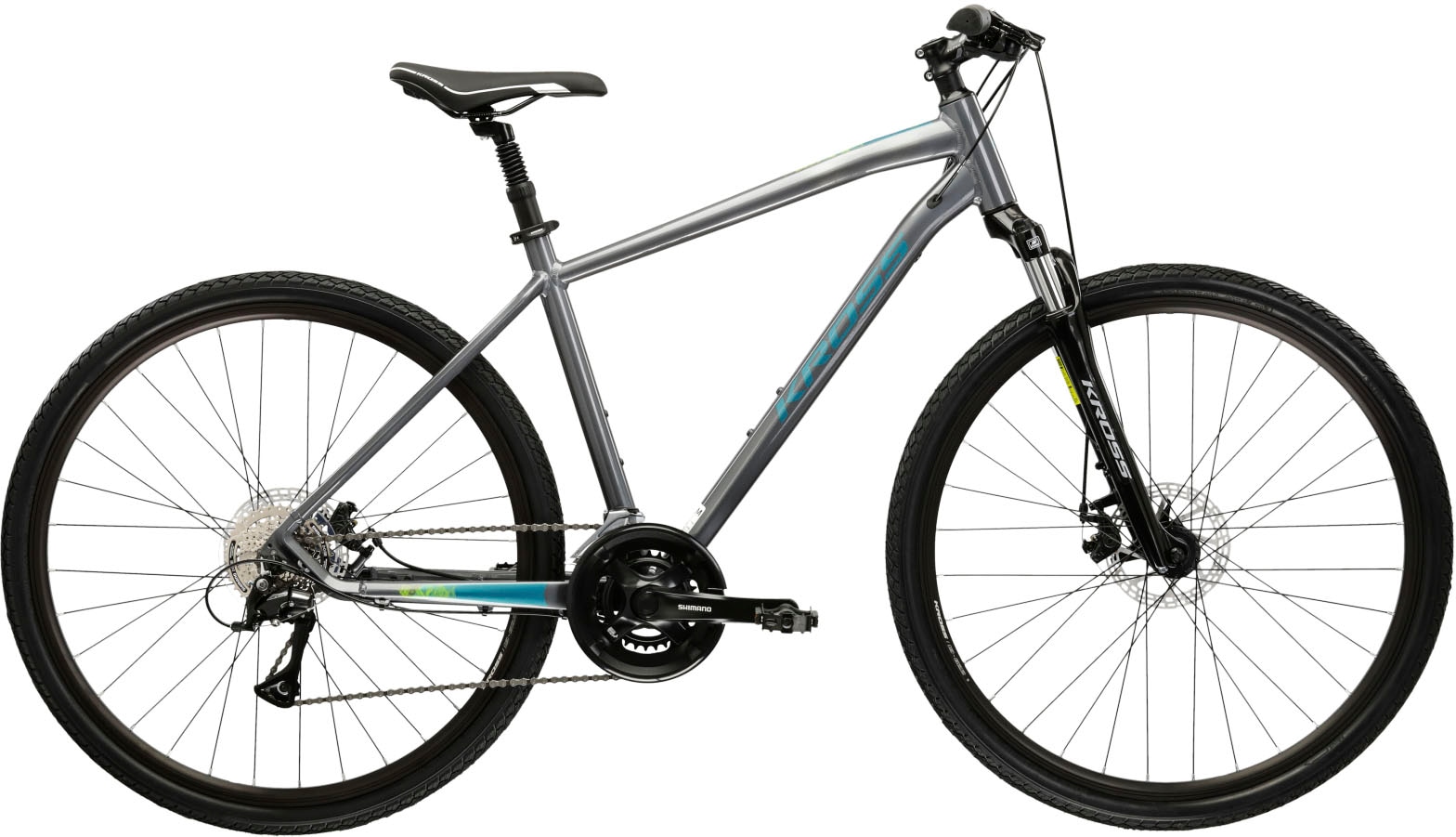 Kross Crossrad »Evado 3.0« 16 Gang Shimano ACERA M3020 Schaltwerk Kettenschaltung in grau, Größe 28 Zoll (71,12 cm) hinten: 28 Zoll (71,12 cm)