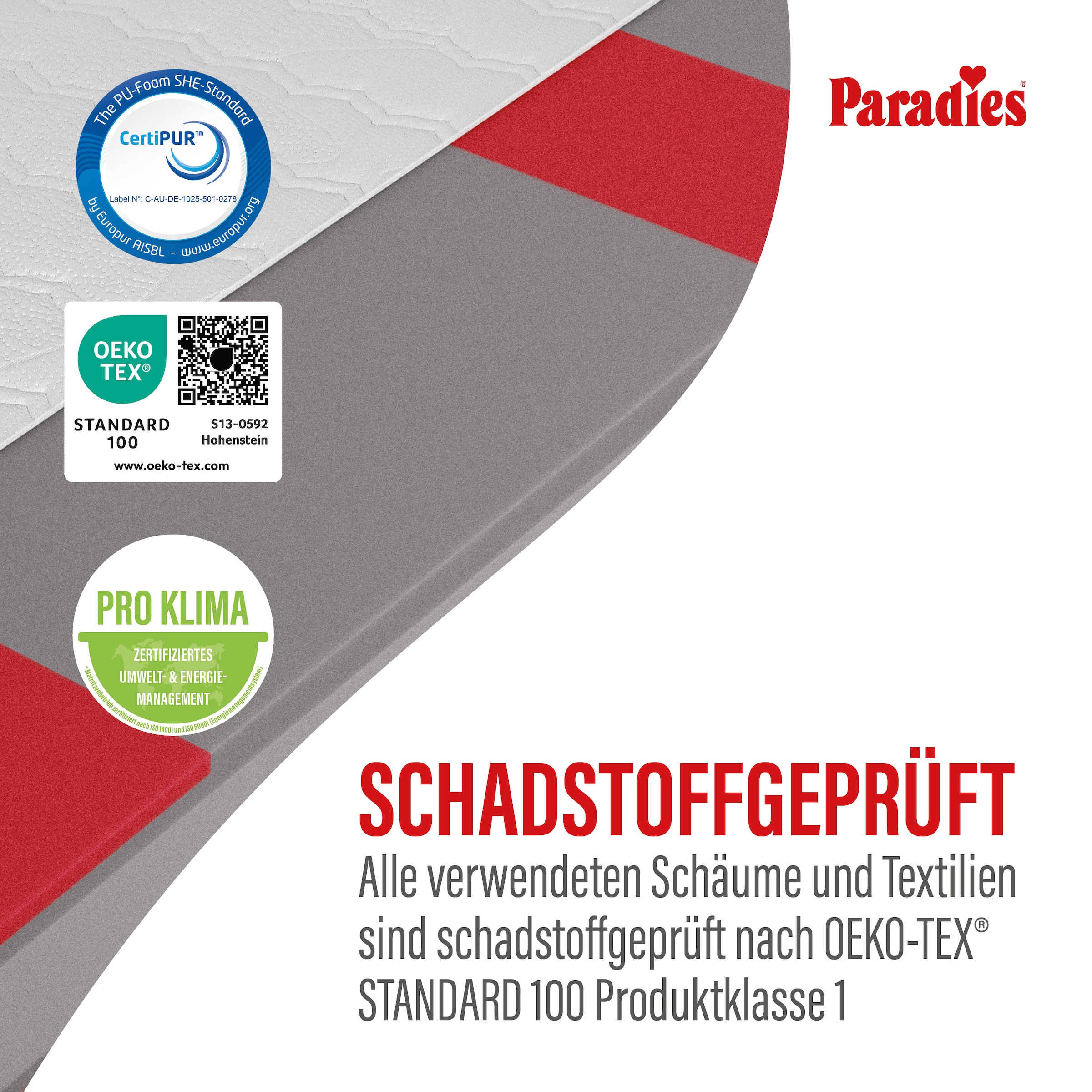 Paradies Taschenfederkernmatratze »Neuheit: Paradies Prolife Supreme, Matratze 90x200, 140x200 cm & mehr« 22 cm hoch 500 Federn 1 Stk. tlg. 7-Zonen Matratze, ergonomisch, atmungsaktiv