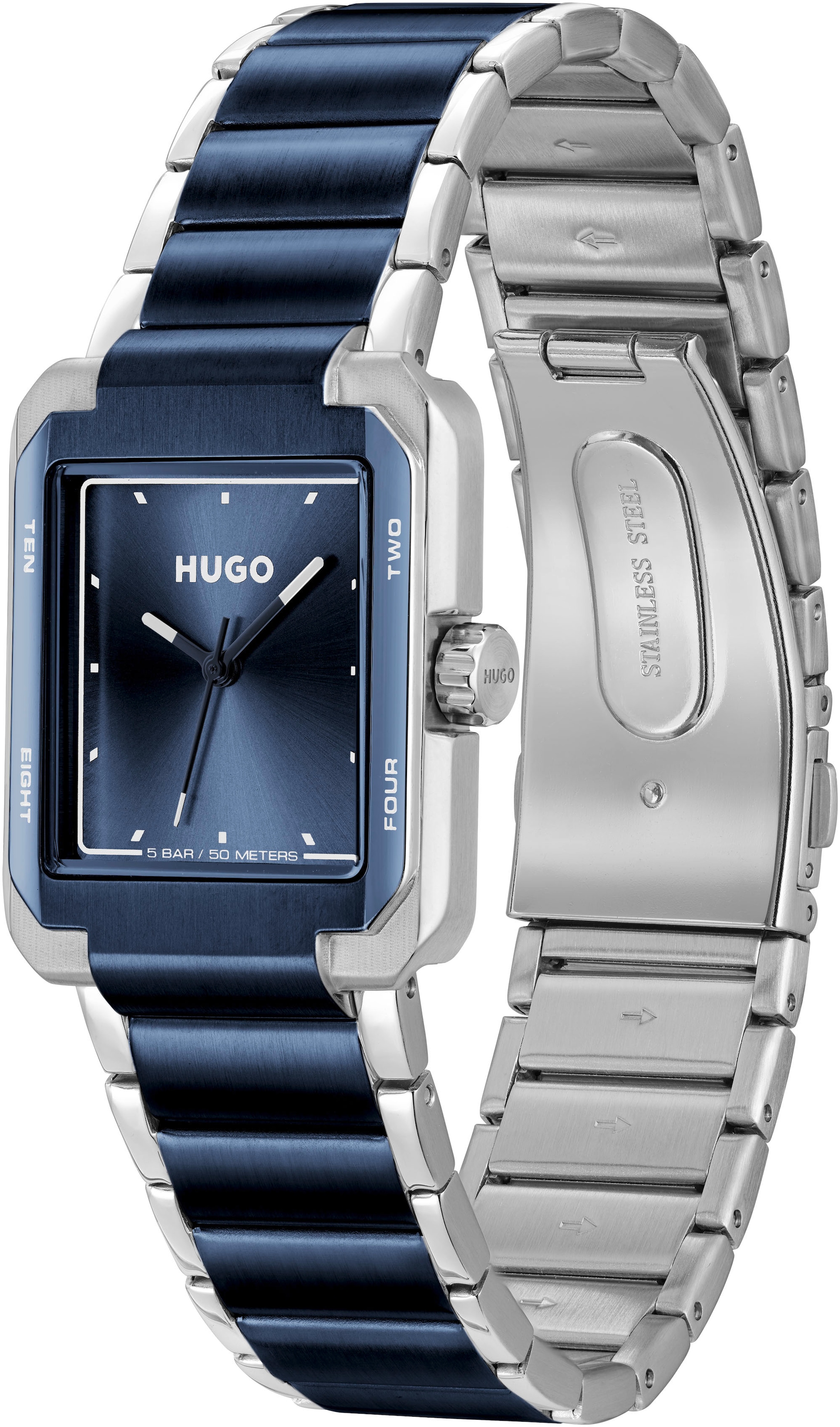 HUGO Quarzuhr »#THRIVE ANALOG«, Armbanduhr, Herrenuhr, analog, Edelstahlarmband