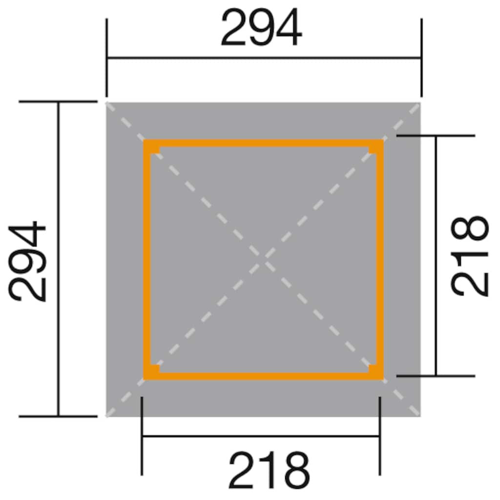 weka Pavillon »Gartenoase«, (Set), BxT: 294x294 cm, inkl. Brüstung