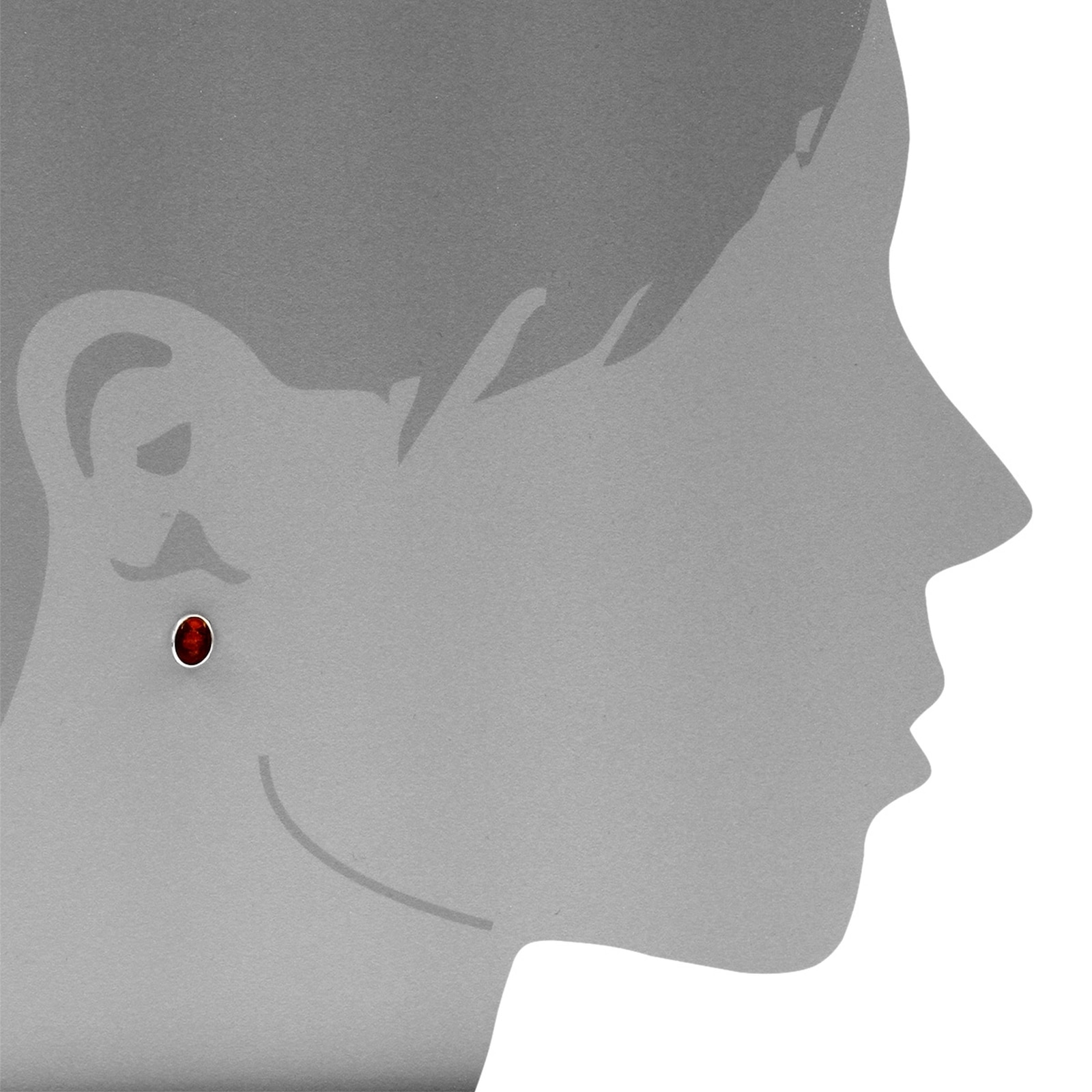OSTSEE-SCHMUCK Paar Ohrstecker »- Classic 8 x 6 mm - Silber 925/000 - Bernstein«