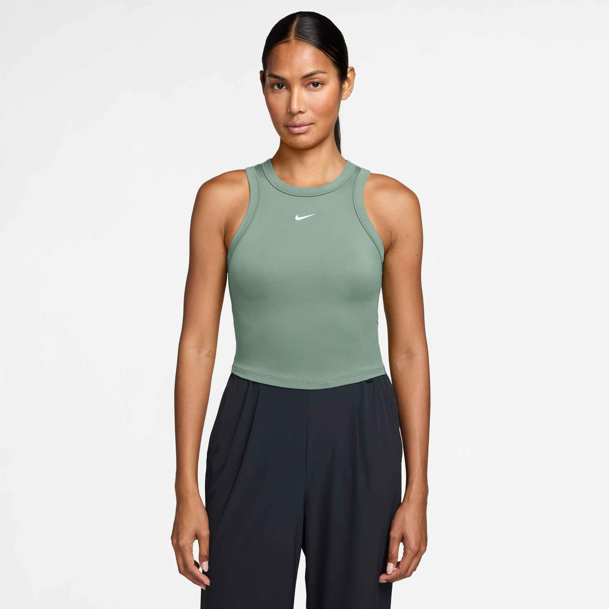 Nike Tanktop »W NK ONE FITTED DF CROP TANK« abgerundeter Saum, Tanktop-Form, aus Polyester und Elasthan