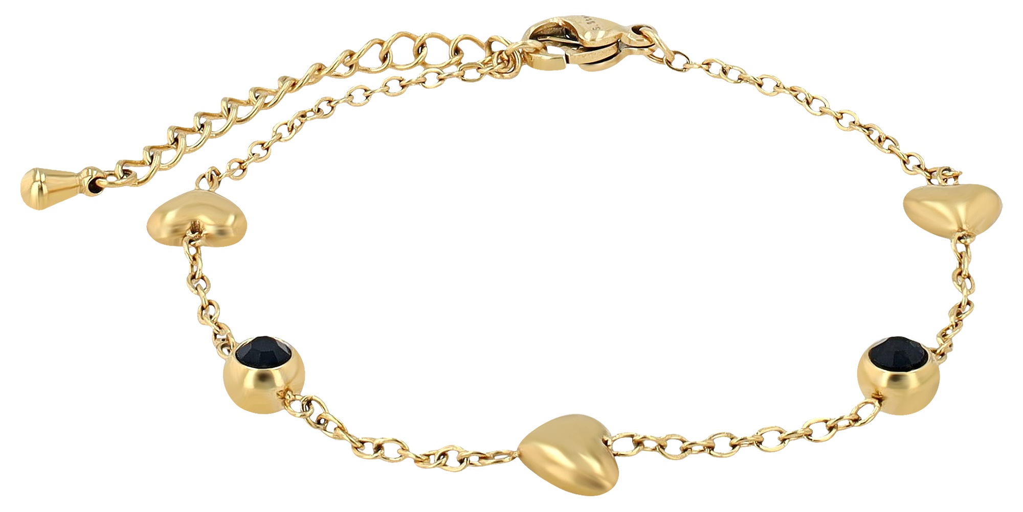 Adelia´s Armband »Damen Armband ¿ Herz aus Edelstahl mit Strass Steinchen 16,5+3 cm«