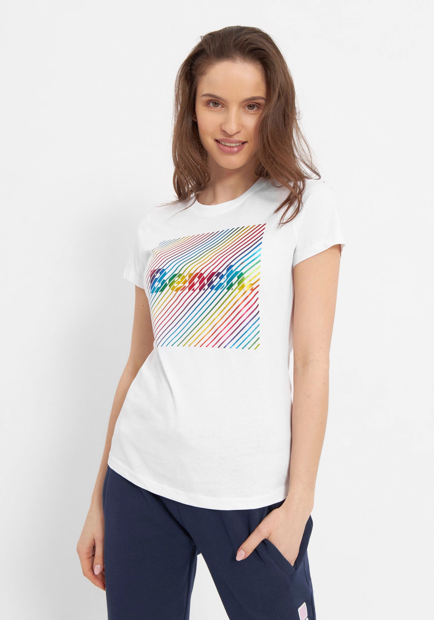 Bench. T-Shirt »RAINBOW«, mit Rainbow-Logodruck