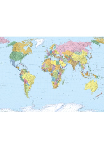 Fototapete »Fototapete«, bedruckt, Papier Fototapete - World Map - Größe 270 x 188 cm