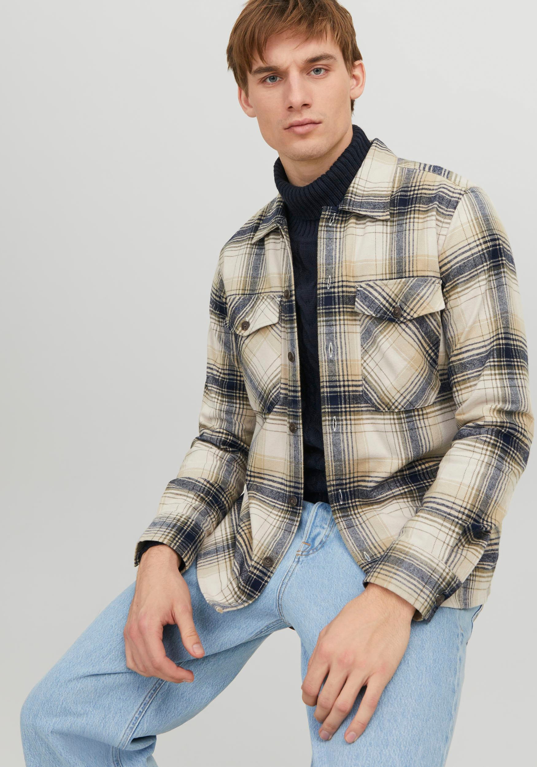 Jack & Jones Langarmhemd »JJEEDDIE OVERSHIRT LS NOOS«