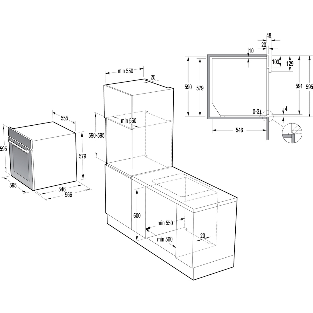 GORENJE Dampfbackofen »BCS798S24X«, BCS798S24X, mit 1-fach-Teleskopauszug, Aqua-Reinigungsfunktion