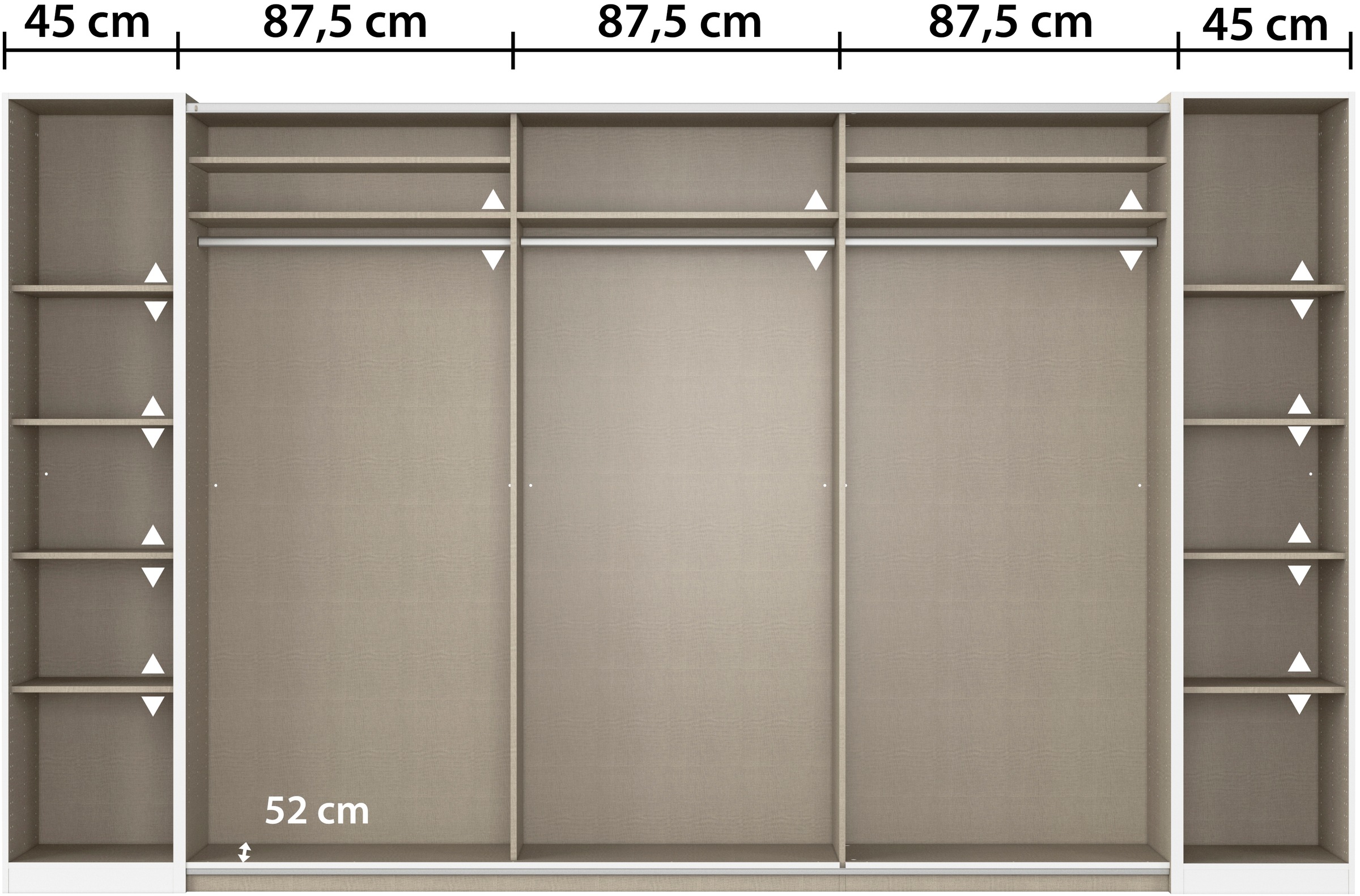 rauch Schwebetürenschrank »Kleiderschrank Drehtürenschrank Schrank Garderobe KRONACH« in 3 Ausstattungen BASIC/CLASSIC/PREMIUM, Breiten 225/268/311/354 cm,  Kombischrank optional mit 1 oder 2 Spiegel viele Böden MADE IN GERMANY
