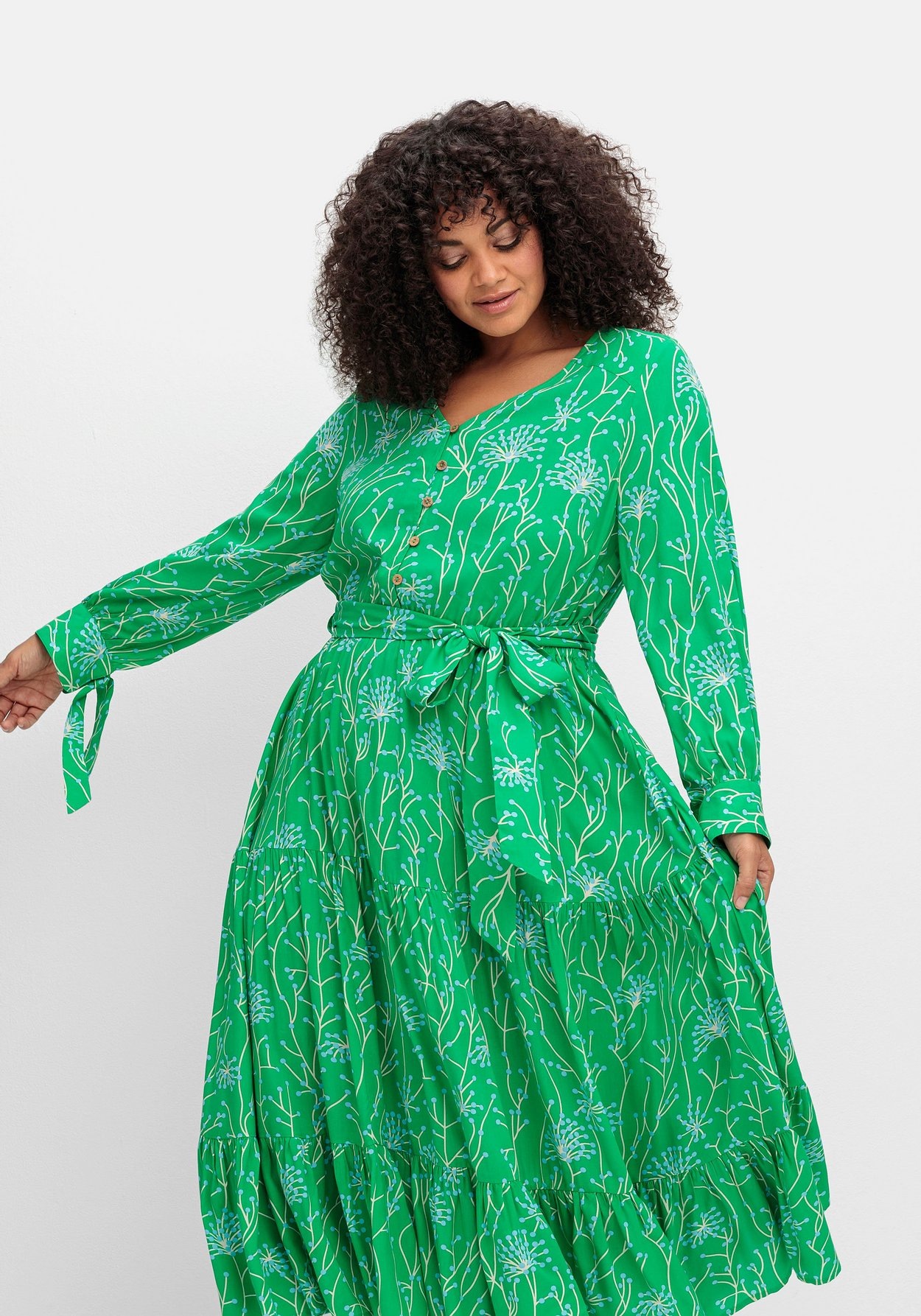 Sheego Maxikleid »Maxikleid mit floralem Alloverdruck«