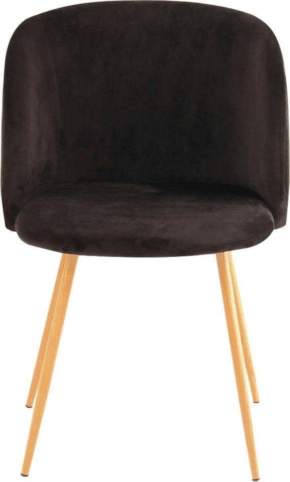 Kayoom Polsterstuhl »Stuhl Celina 110 2er-Set Grau,samtweicher Bezug in moderner Farbgebung« (Set) 2 Stk.samtweicher Bezug, bequem, zeitlos, Hingucker in jedem Wohnbereich