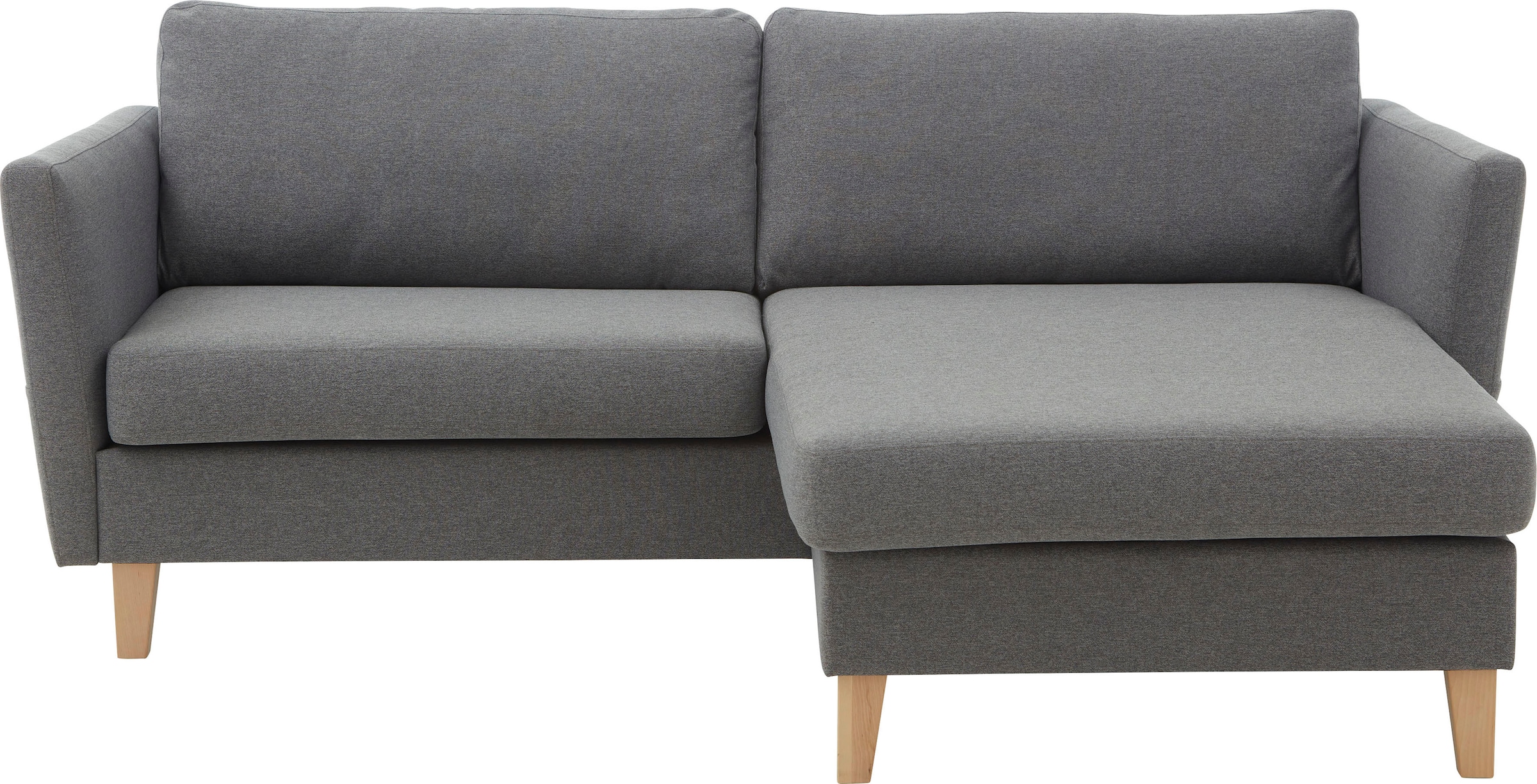 ATLANTIC home collection Ecksofa »Mailo L-Form«, mit Seitentaschen, Recamiere beidseitig montierbar, Massivholzfüße