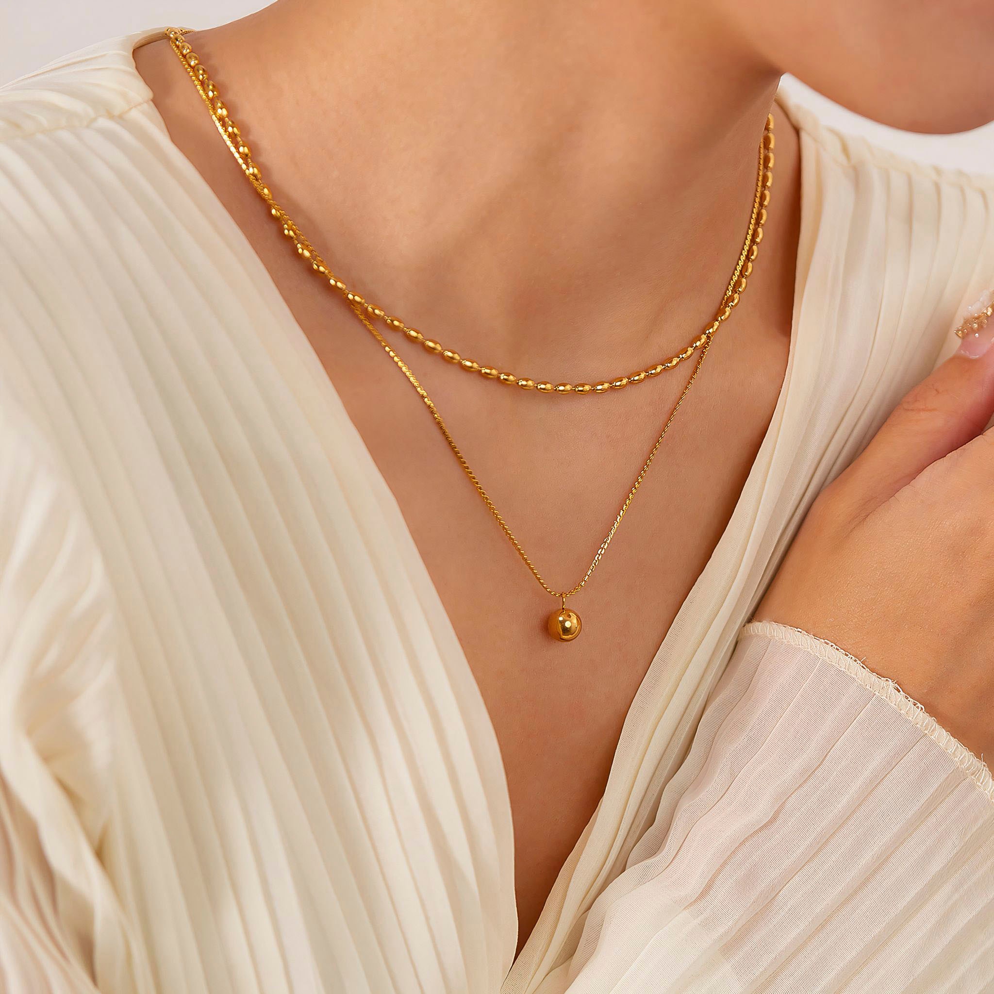 Firetti Kette mit Anhänger »Schmuck Geschenk Edelstahl Halsschmuck Halskette Layer doppelreihig«