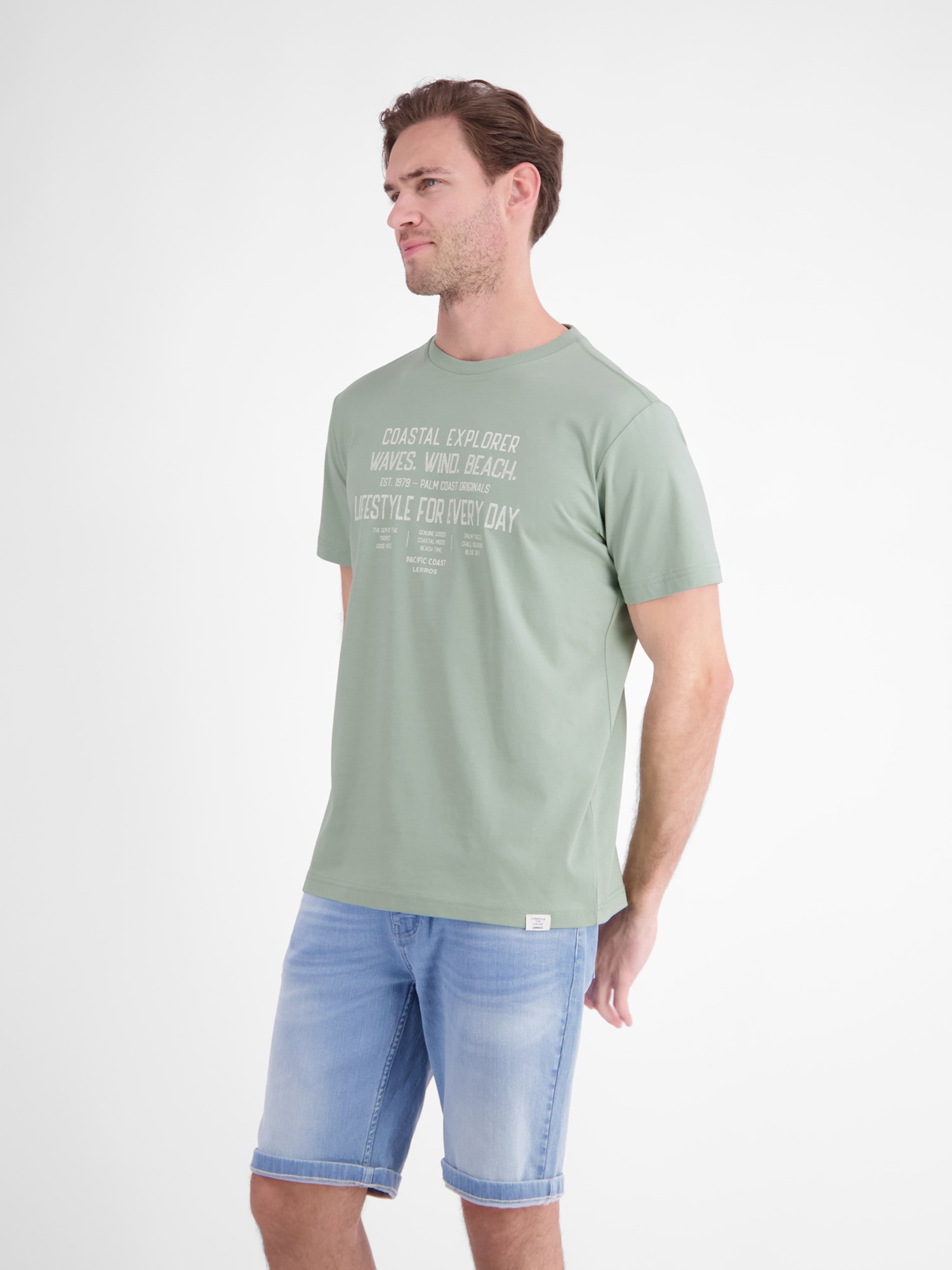 LERROS T-Shirt »Sportliches T-Shirt aus Baumwolle mit coolem Slogan-Print«