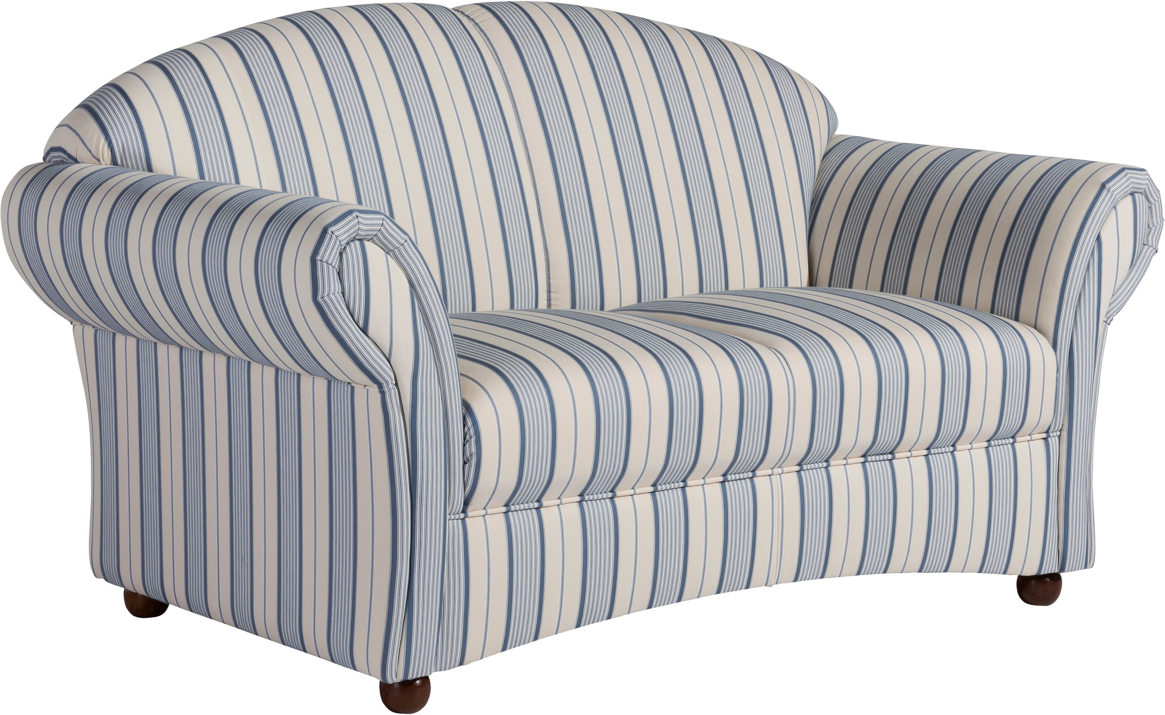 Max Winzer® 2-Sitzer »Caros, klassisch modernes Sofa im Landhausstil, mit hohem Sitzkomfort«, Retro, bequem durch Federkernunterfederung, Streifendesign
