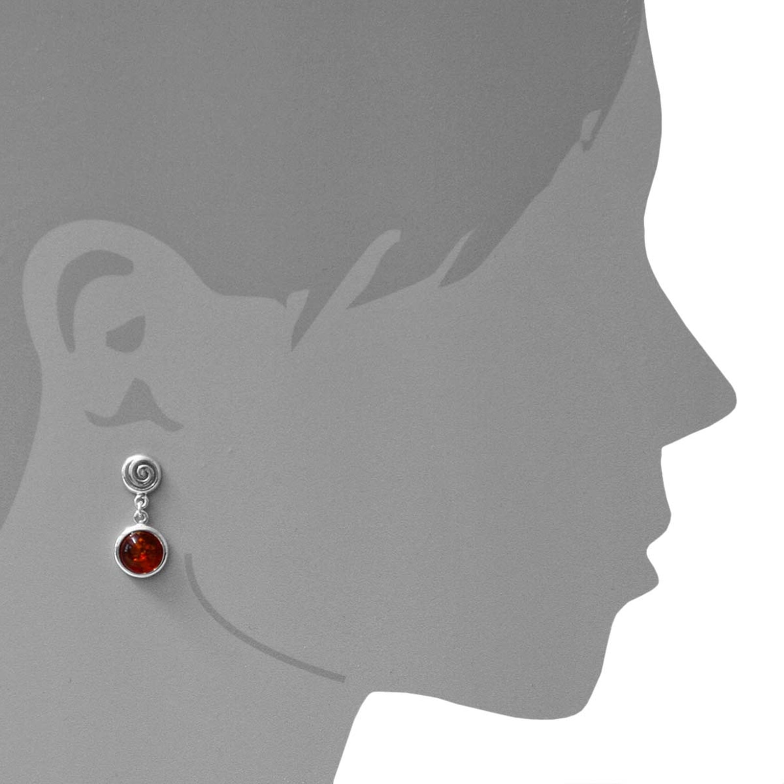 OSTSEE-SCHMUCK Paar Ohrhänger »- Spirale - Silber 925/000 - Bernstein«