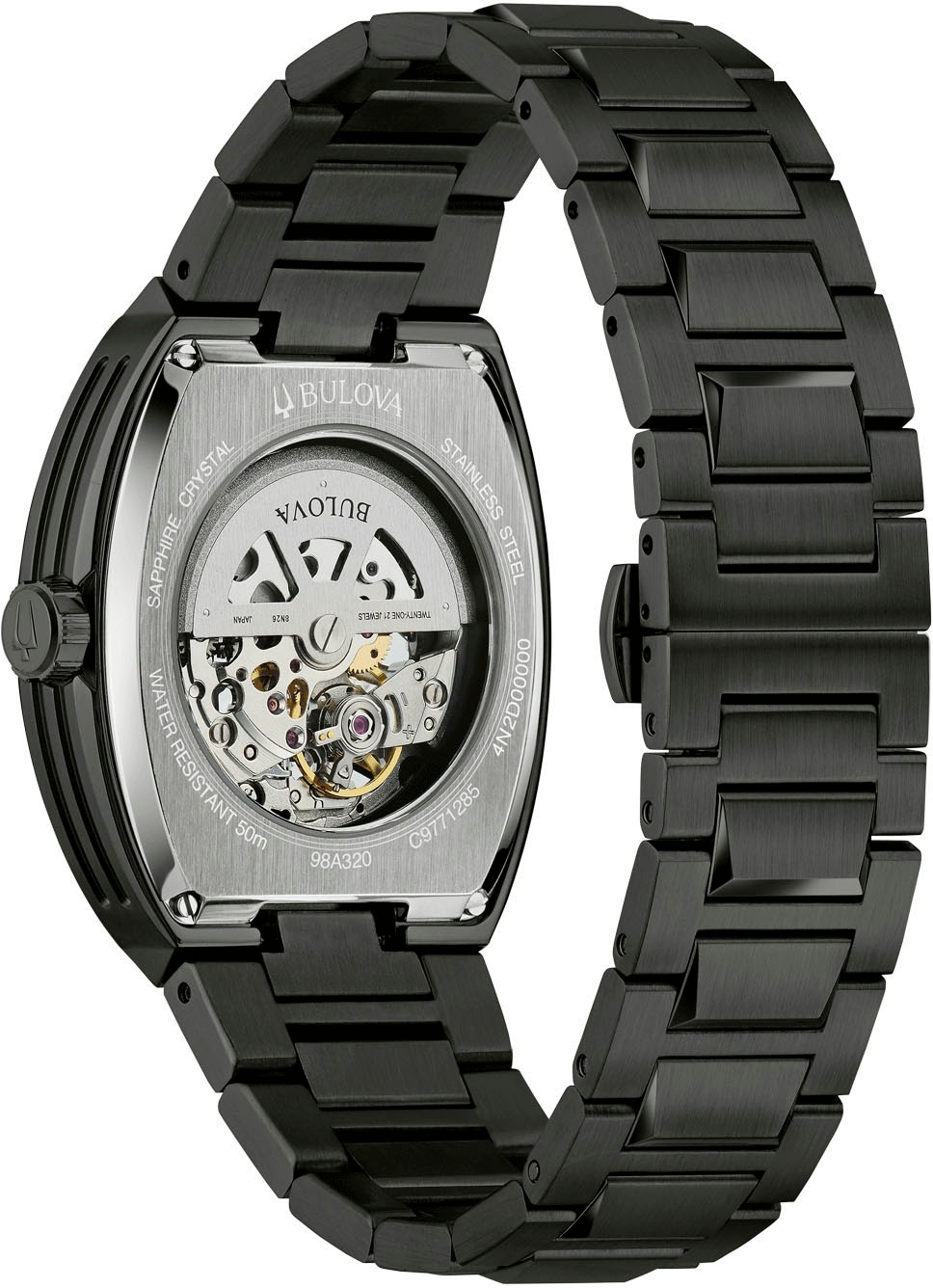 Bulova Automatikuhr, Armbanduhr, Herrenuhr, Mechanische Uhr, Edelstahlarmband, analog