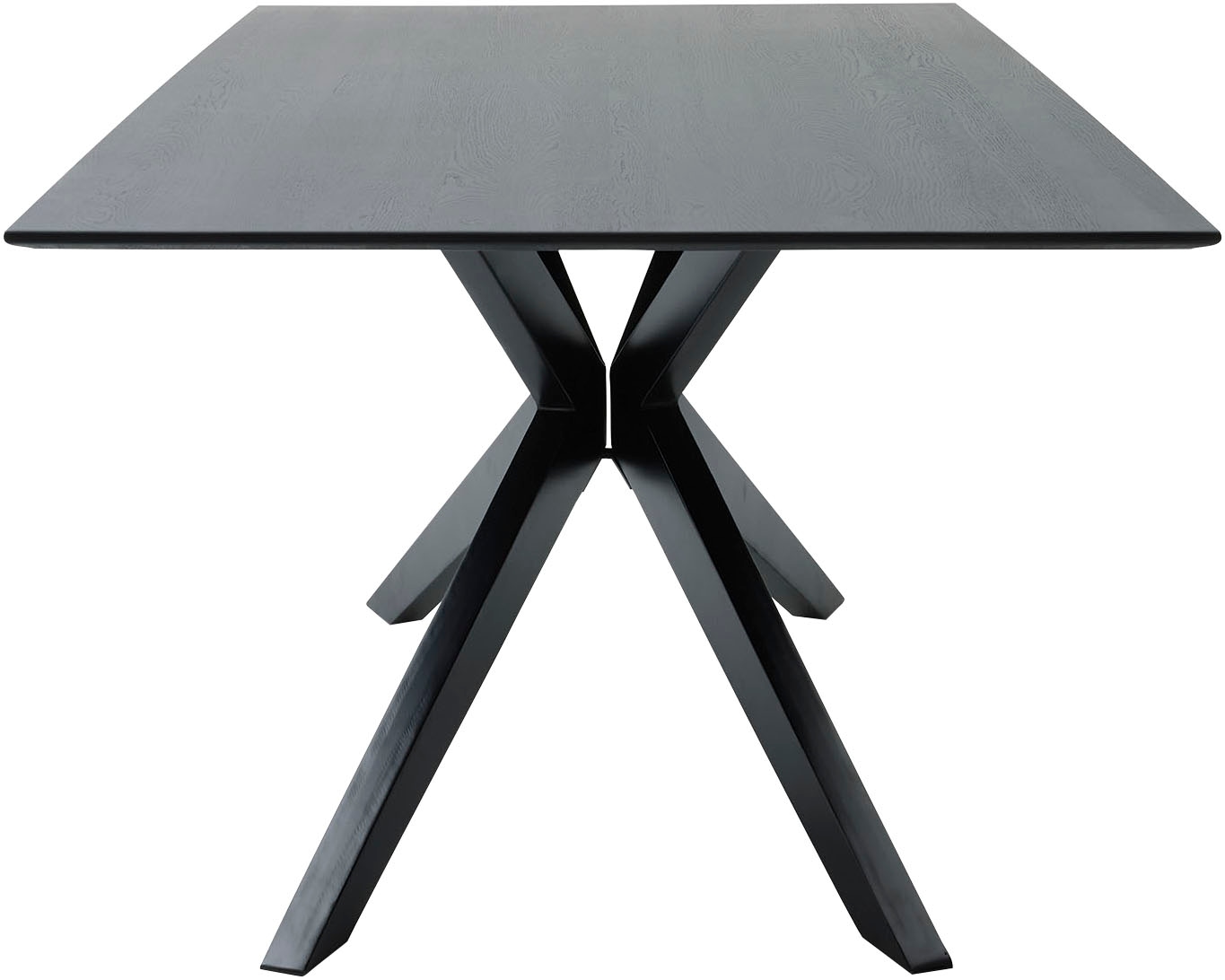 Musterring Esstisch mit fester Platte in Barock-Eiche massiv, 20mm, Eisengestell schwarz