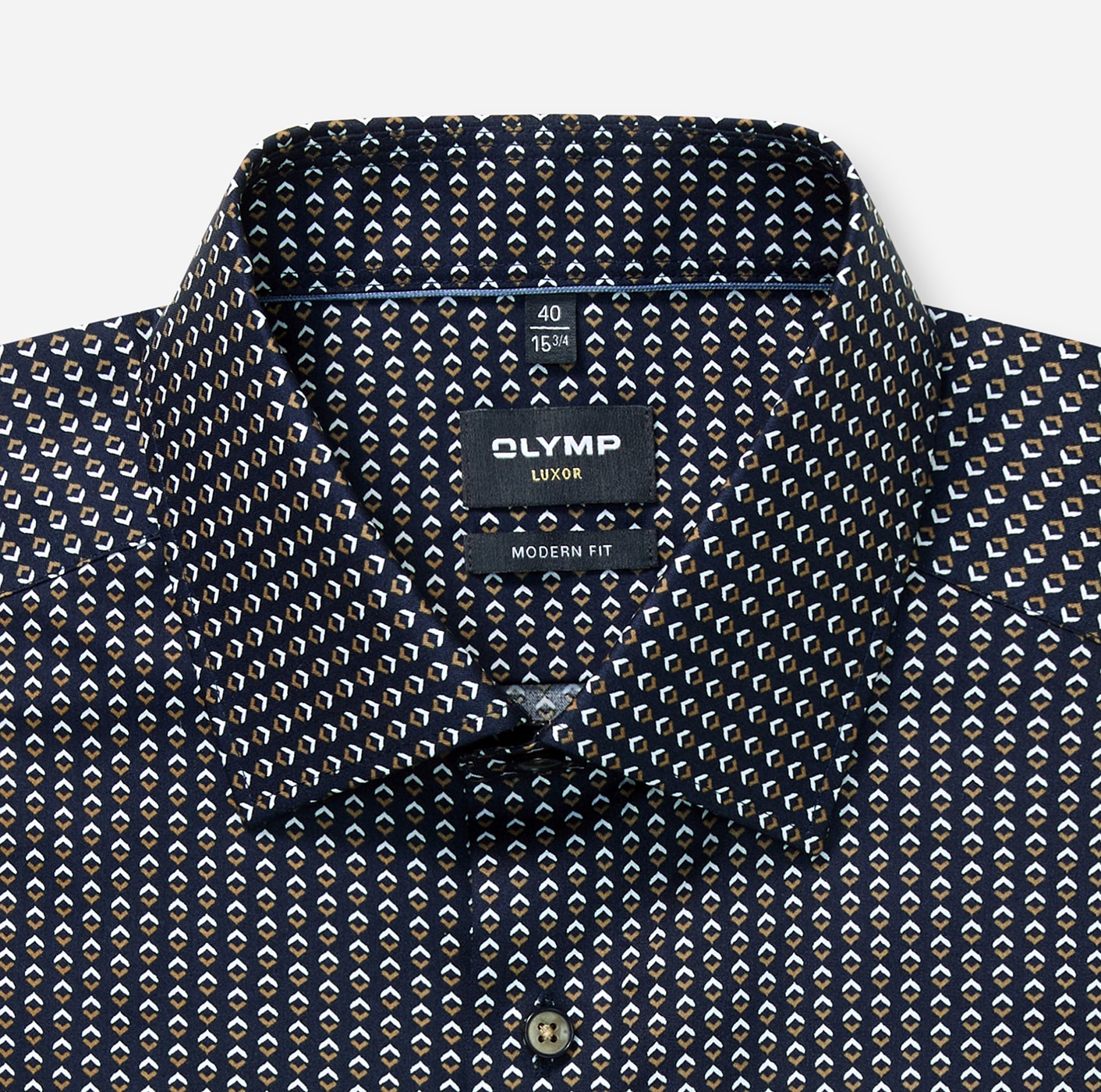 OLYMP Langarmhemd »Luxor« graphisches Muster, modern fit, Businesshemd, New-Kentkragen
