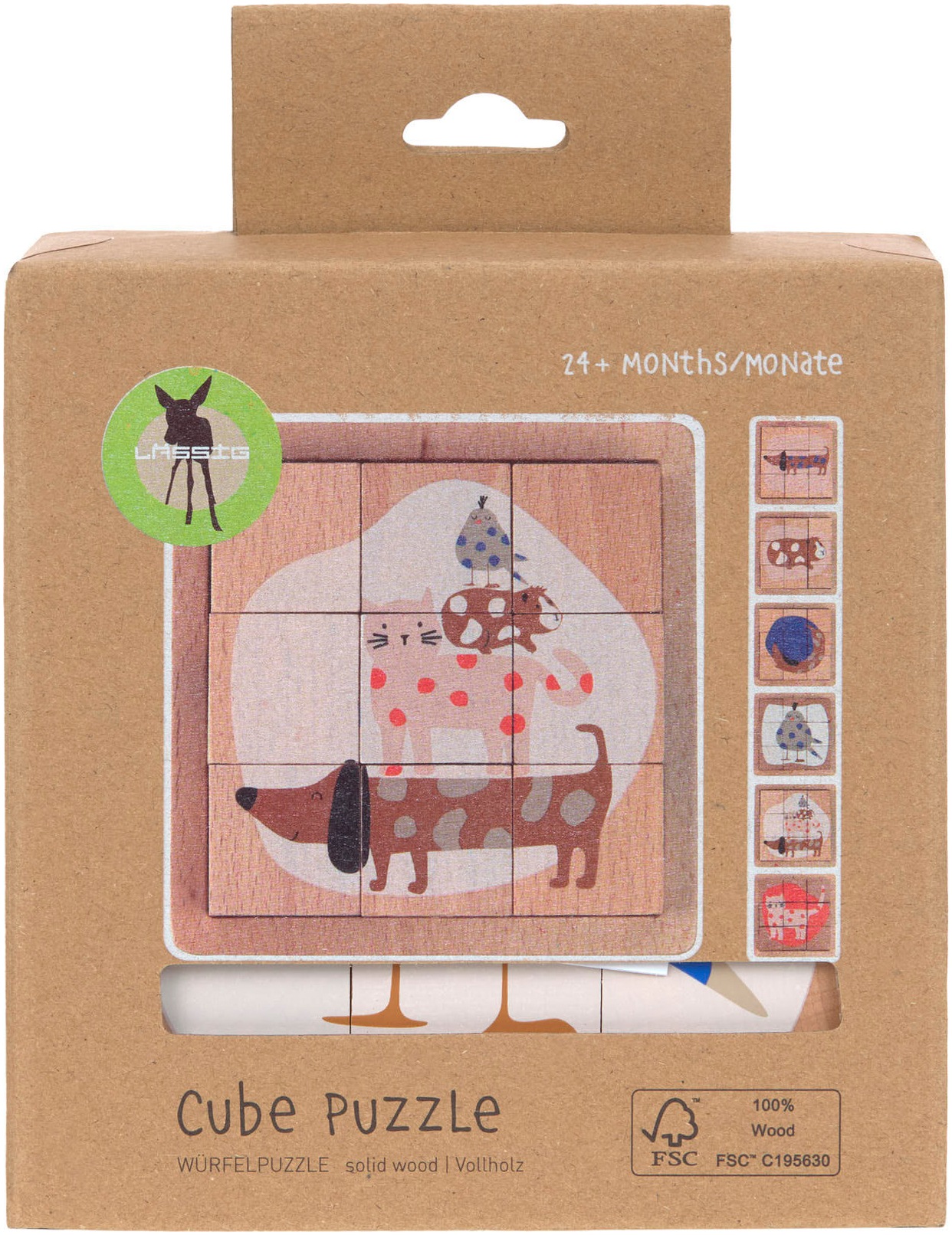 LÄSSIG Würfelpuzzle »Cube Puzzle Wood Little Mateys«, FSC® - schützt Wald - weltweit