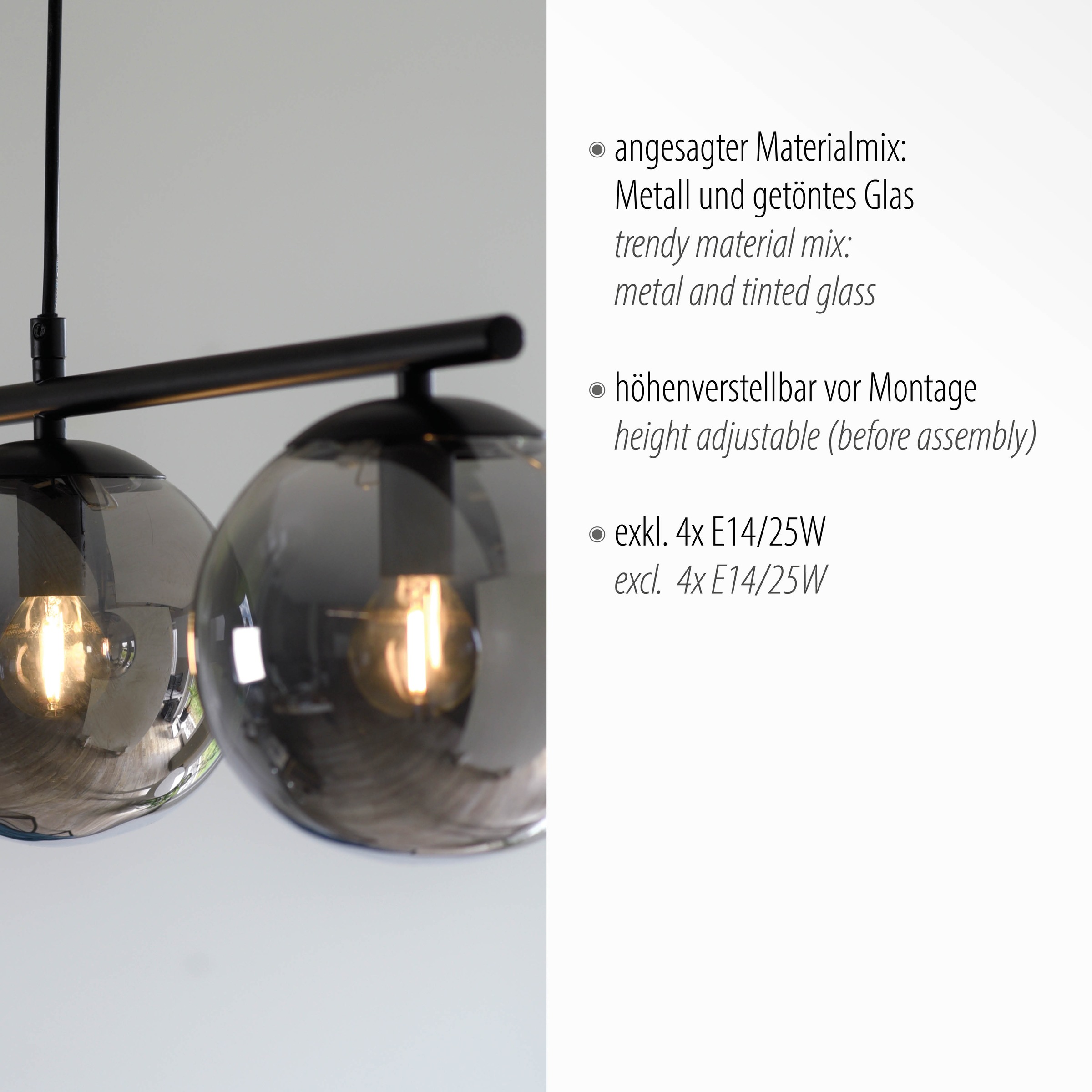 JUST LIGHT Pendelleuchte »BIG WIDOW« E14 1 Stk. ExklusiveE14