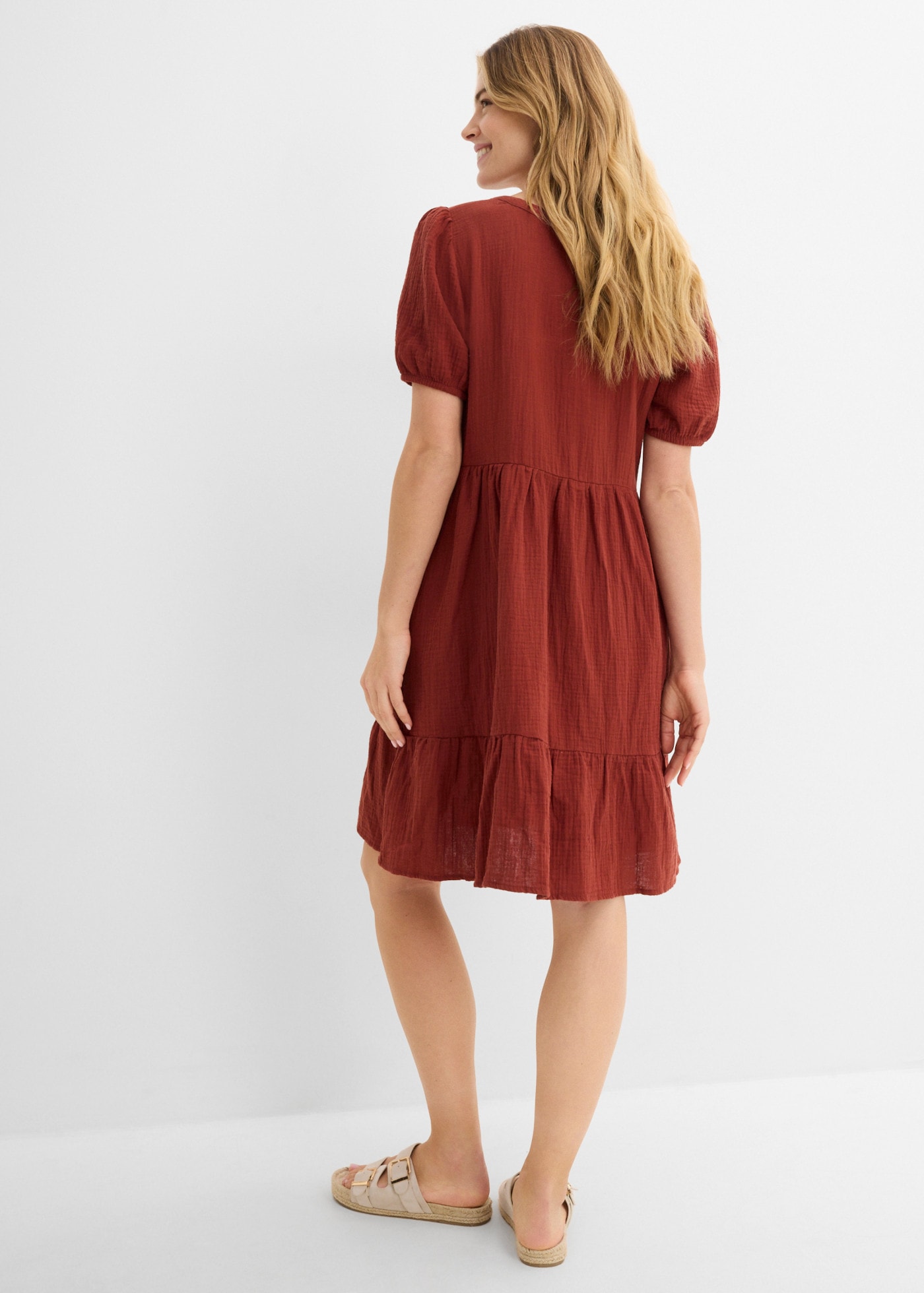 bonprix Sweatkleid für entspannten Look, Oversized-Kleid, aus Musselin, aus Baumwolle
