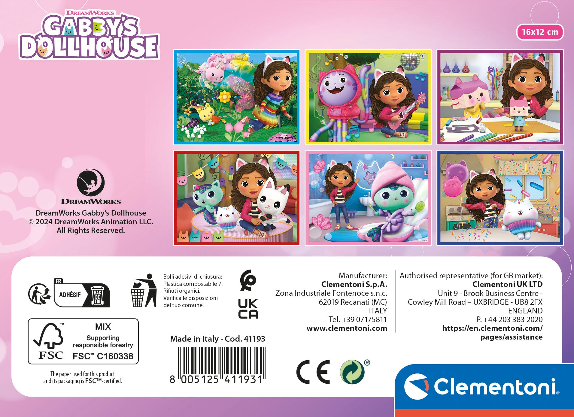 Clementoni® Würfelpuzzle »Gabby's Dollhouse«, Made in Europe