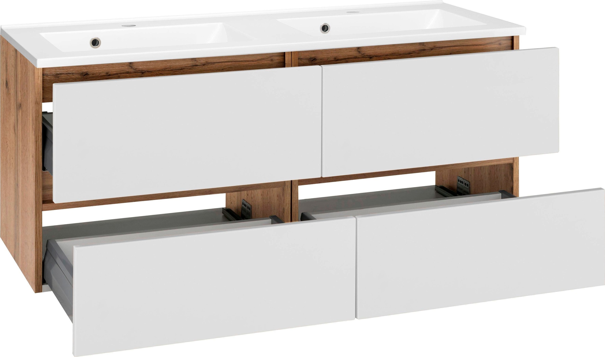 welltime Waschbeckenunterschrank »Lucca«, Badmöbel, Waschtisch inkl. Waschbecken, Breite 120 cm