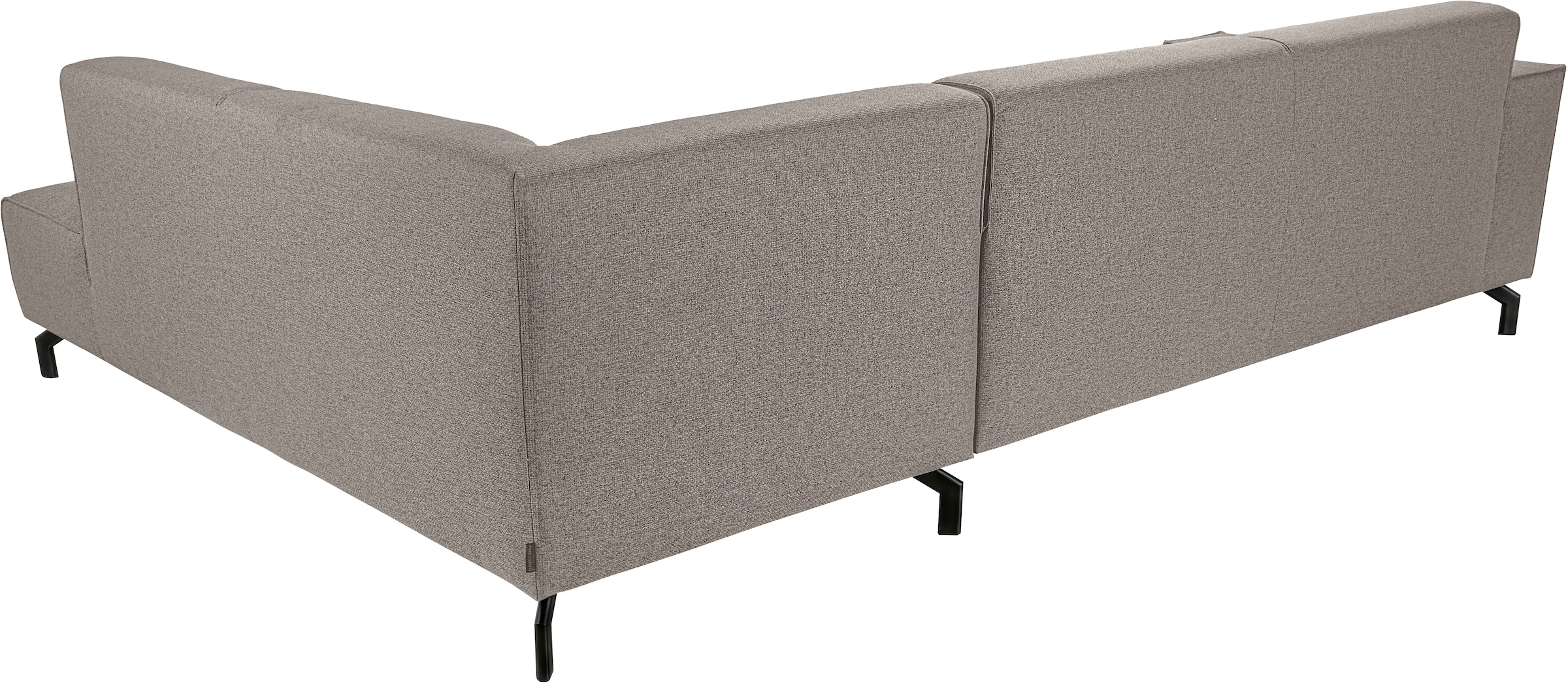 PLACES OF STYLE Ecksofa »Lorcan, Breite 275 cm, weiches Sitzgefühl« Massivholz- oder Metallfüße, Lederoptik, Struktur, Chenille, Boucle