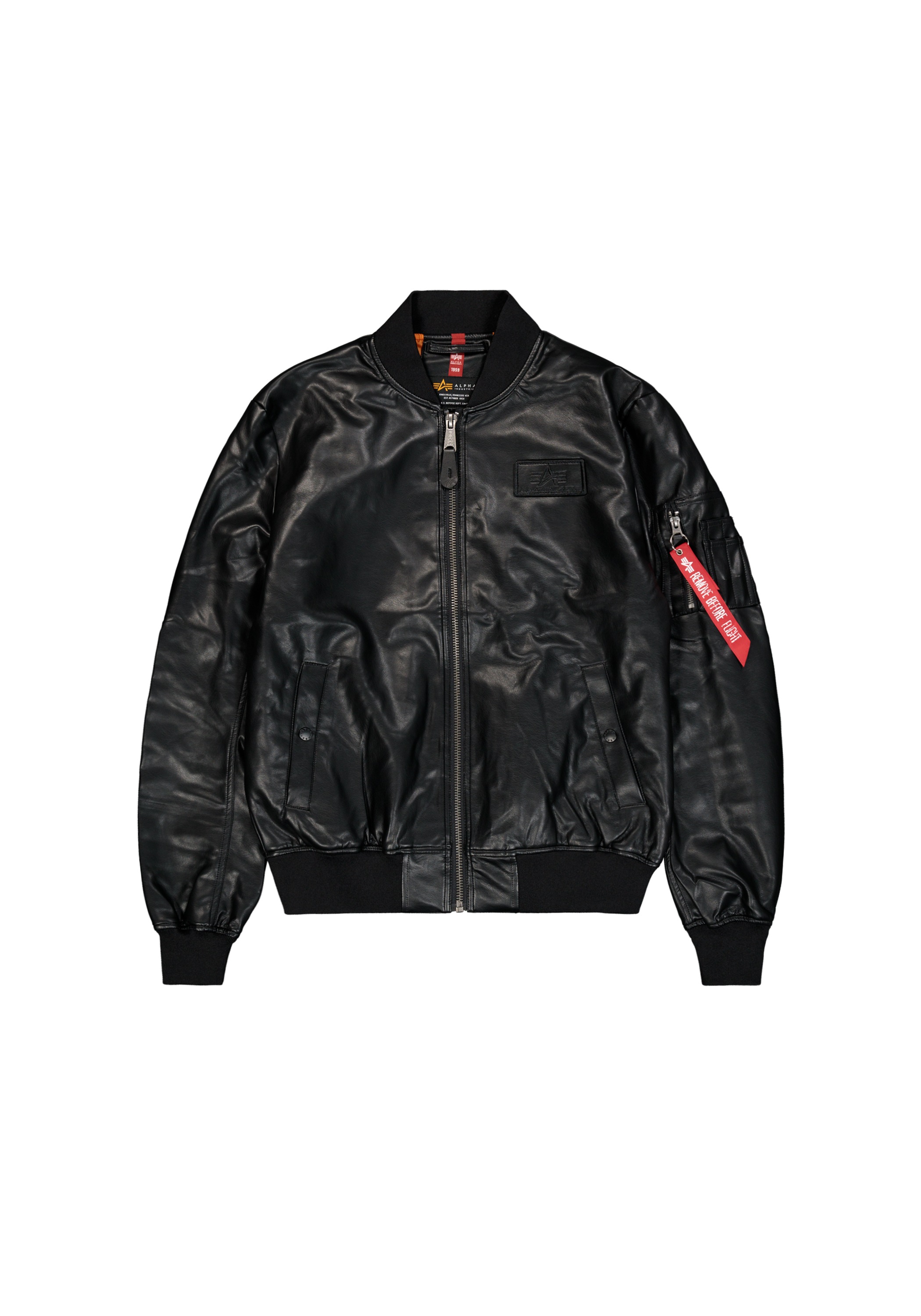 Alpha Industries Herren Lederjacke »MA-1 VF Vegan Leather Light« in schwarz, Größe 3XL