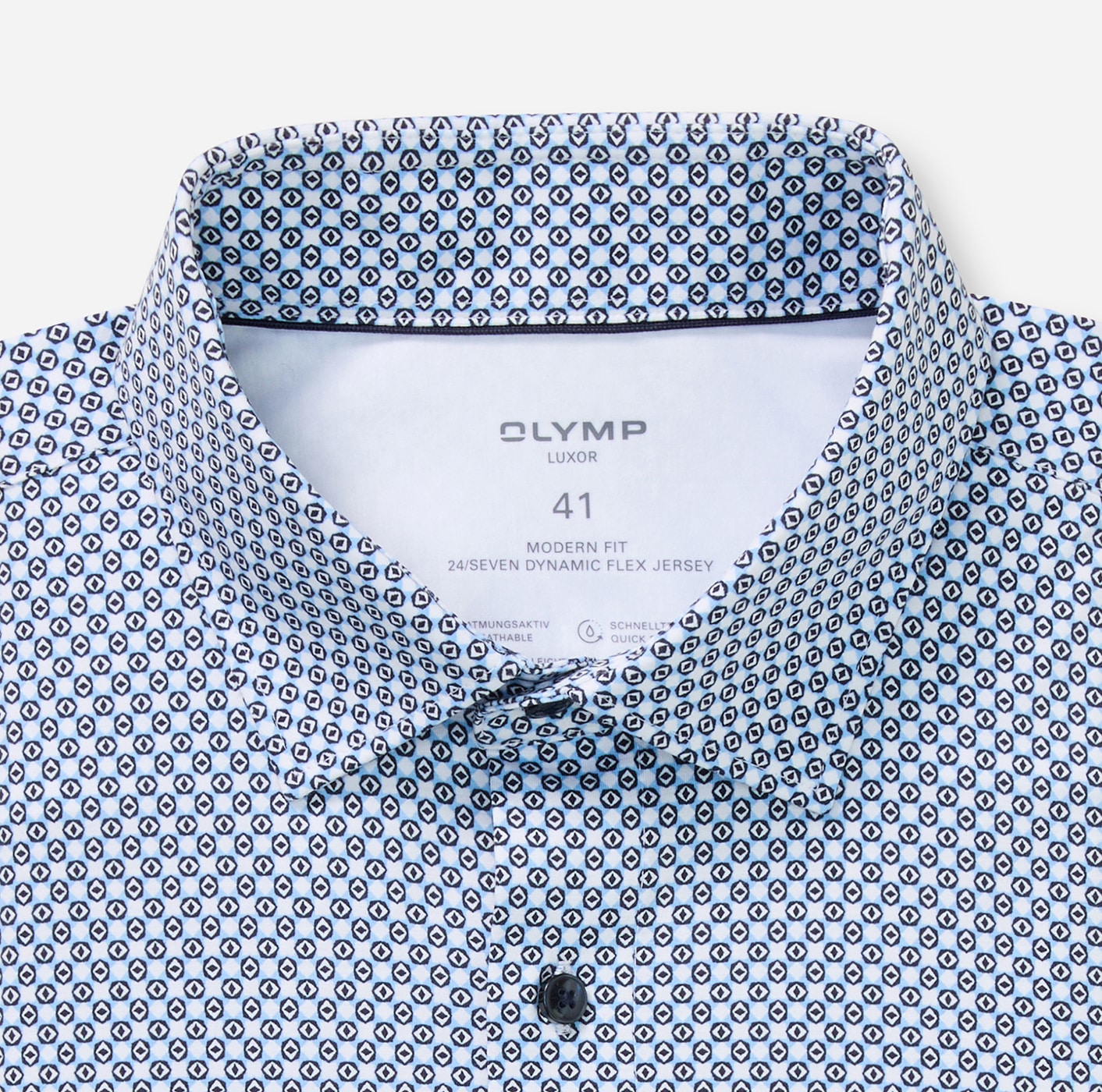 OLYMP Langarmhemd »Luxor 24/Seven« Businesshemd, modern fit, New Kentkragen, gemustert, bügelleicht
