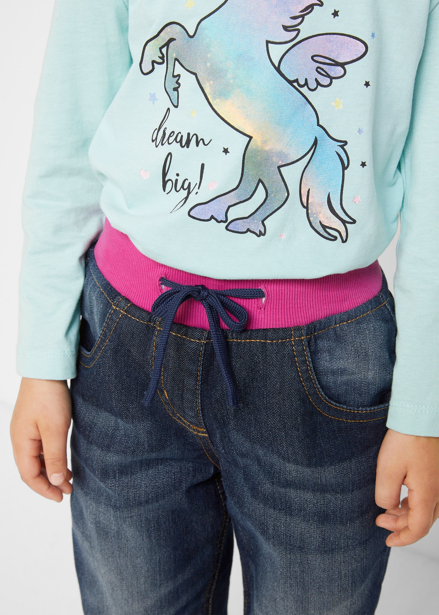 bonprix Thermojeans lockere Passform, mit Fleecefutter, mit elastischem Bund und Kordel