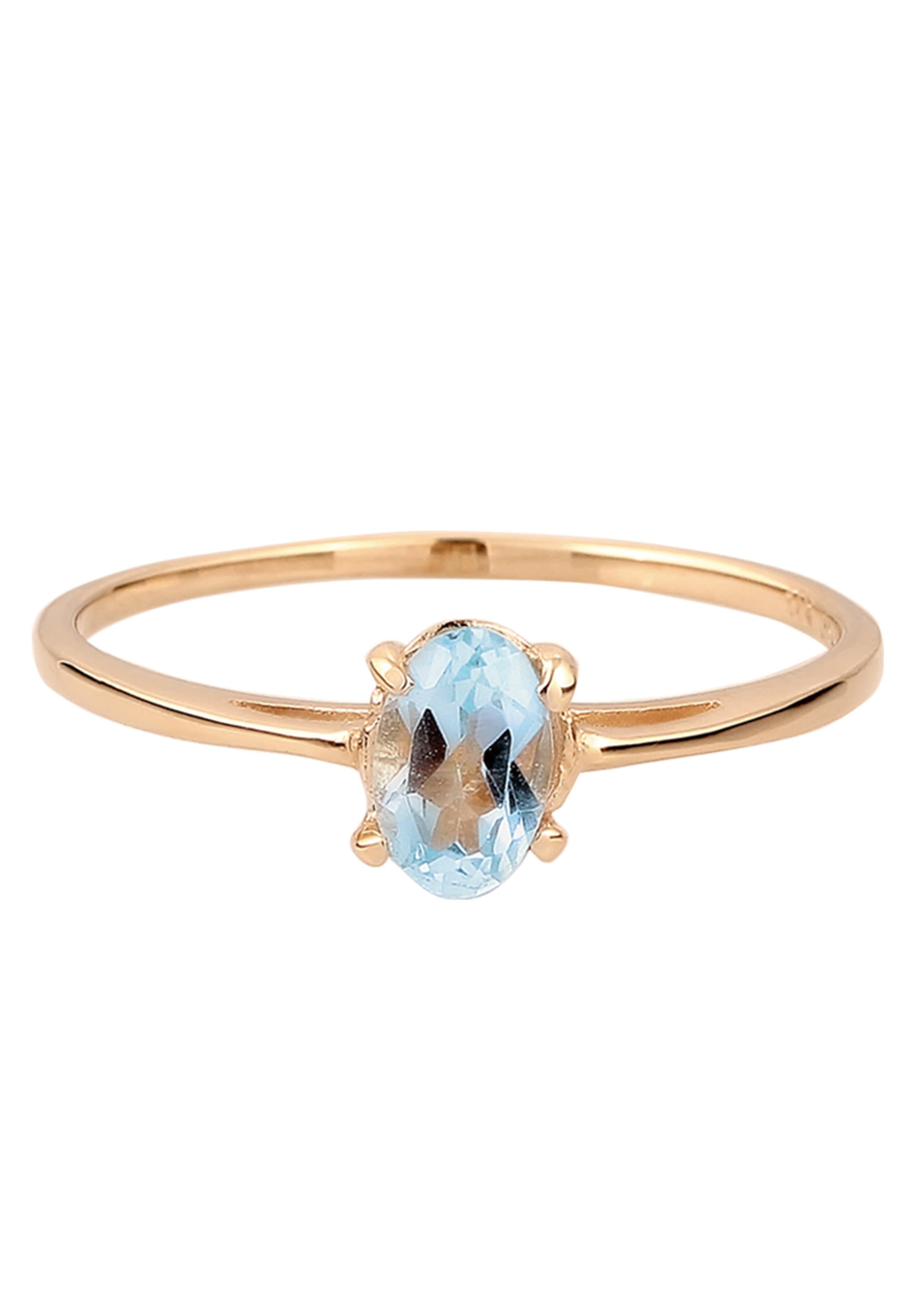 Elli Premium Silberring »Ring Verlobungsring Topas Hellblau 585 Gelbgold«