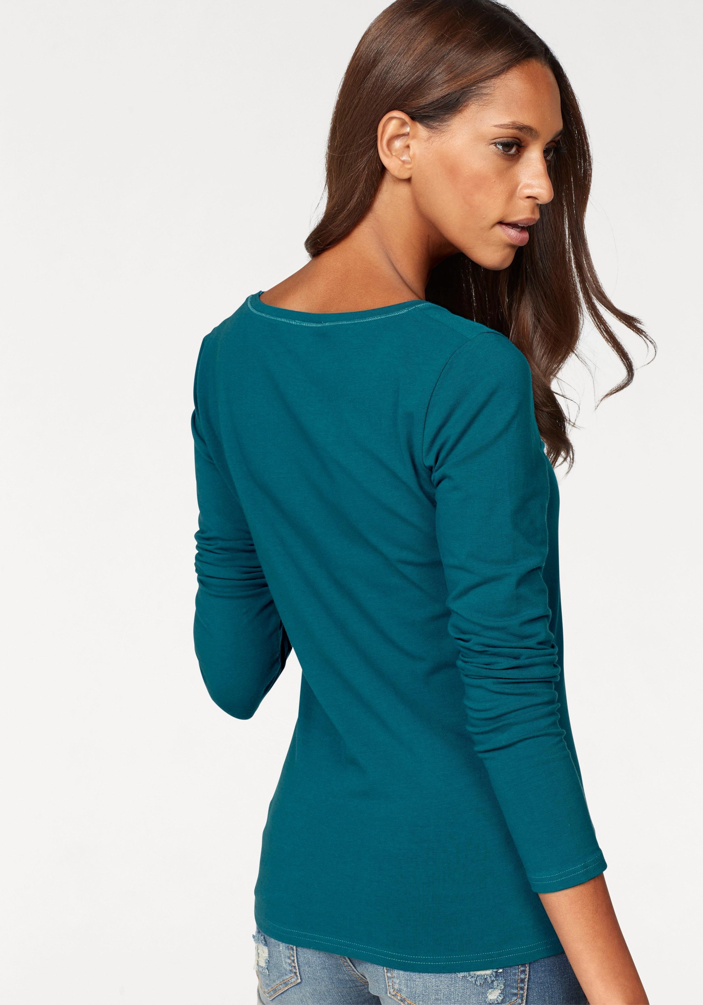 Vivance Langarmshirt »aus elastischer Baumwoll-Qualität«, (2er-Pack)