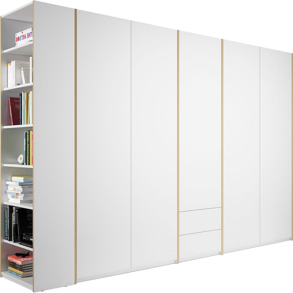 Müller SMALL LIVING Drehtürenschrank »Modular Plus Variante 9«, zwei Schubladen im Mittelelement, Anbauregal rechts oder links