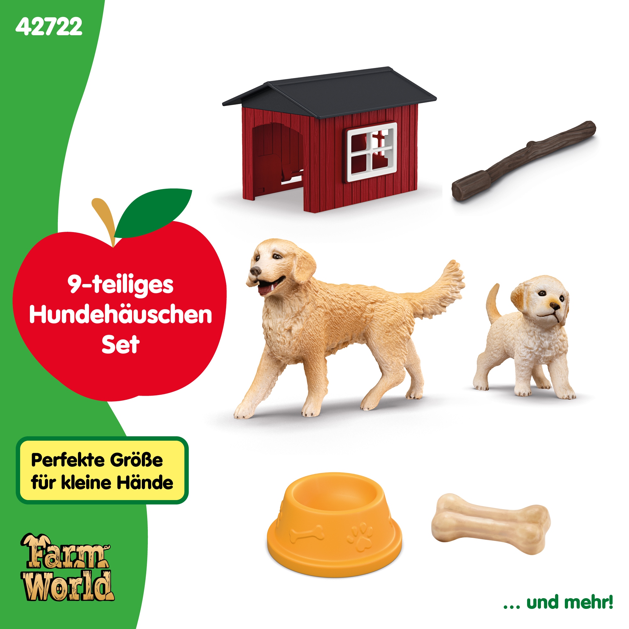 Schleich® Spielwelt »FARM WORLD, Hundehütte mit Goldenretrievern  (42722)«