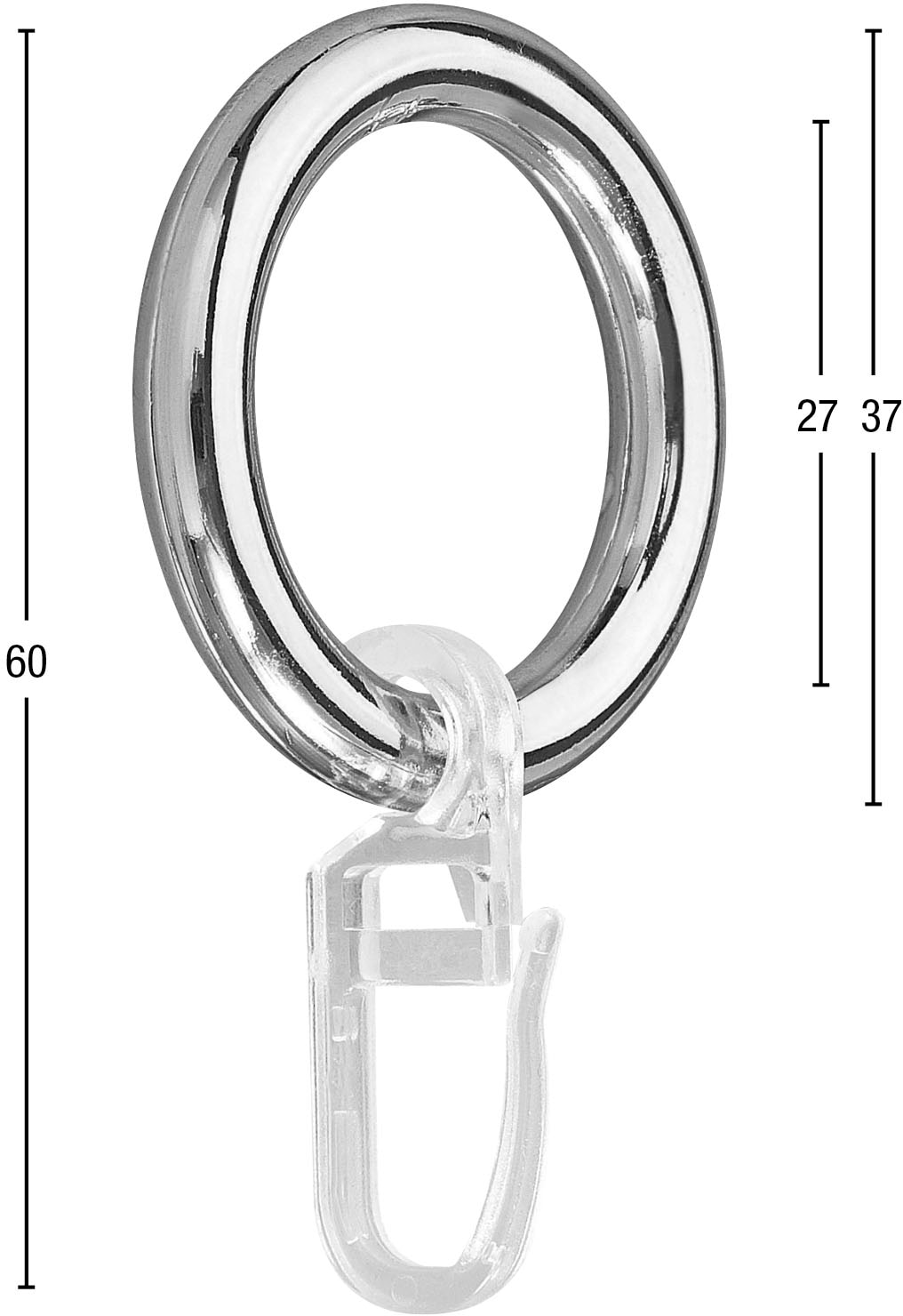 GARESA Gardinenring »Kunststoffring mit St.), 20mm, Durchmesser Montage OTTO für (20 einfache Haken«, bei kaufen bis