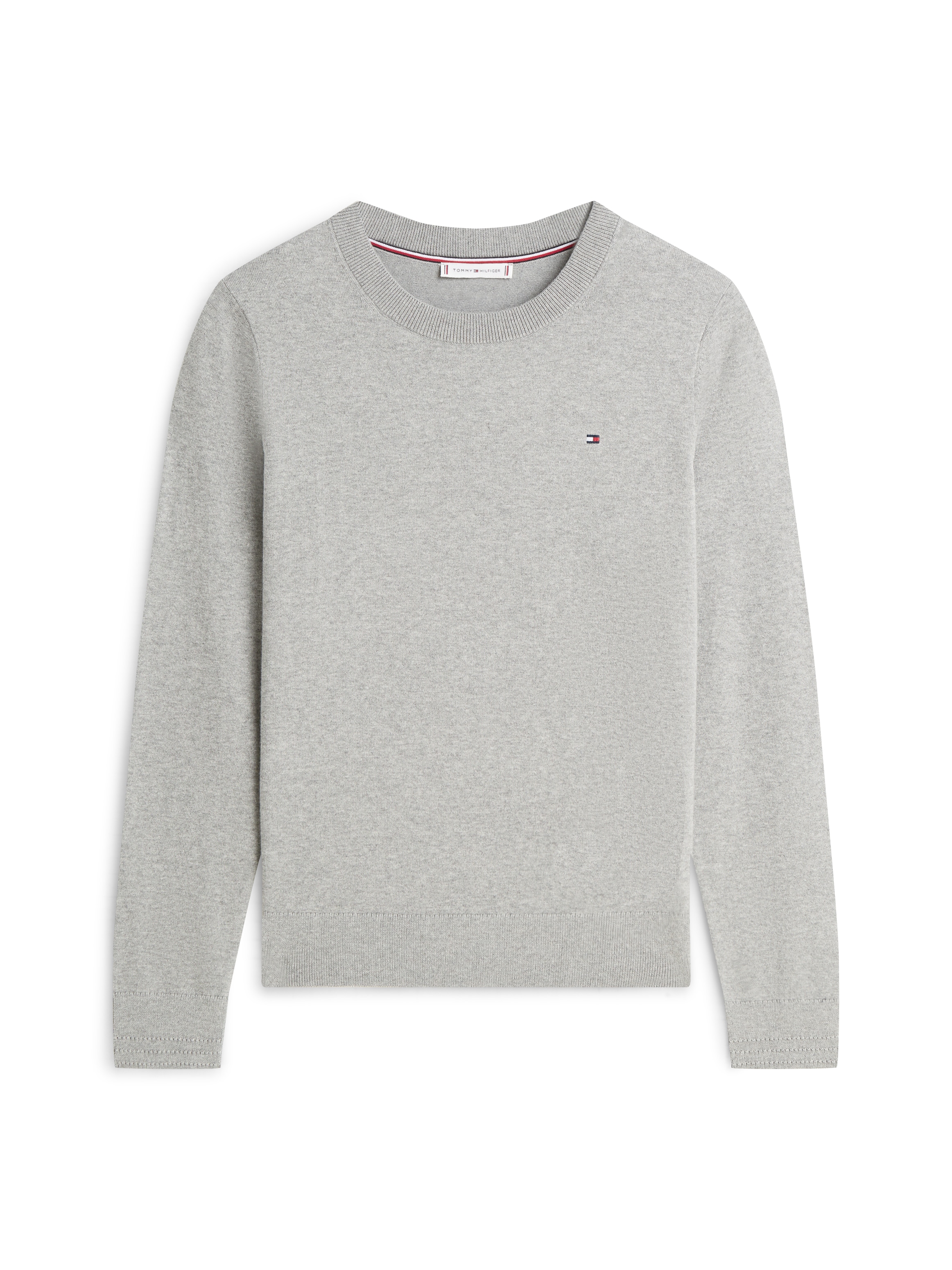 Tommy Hilfiger Rundhalspullover »CO JERSEY STITCH LS C-NK SWT« mit Logostickerei