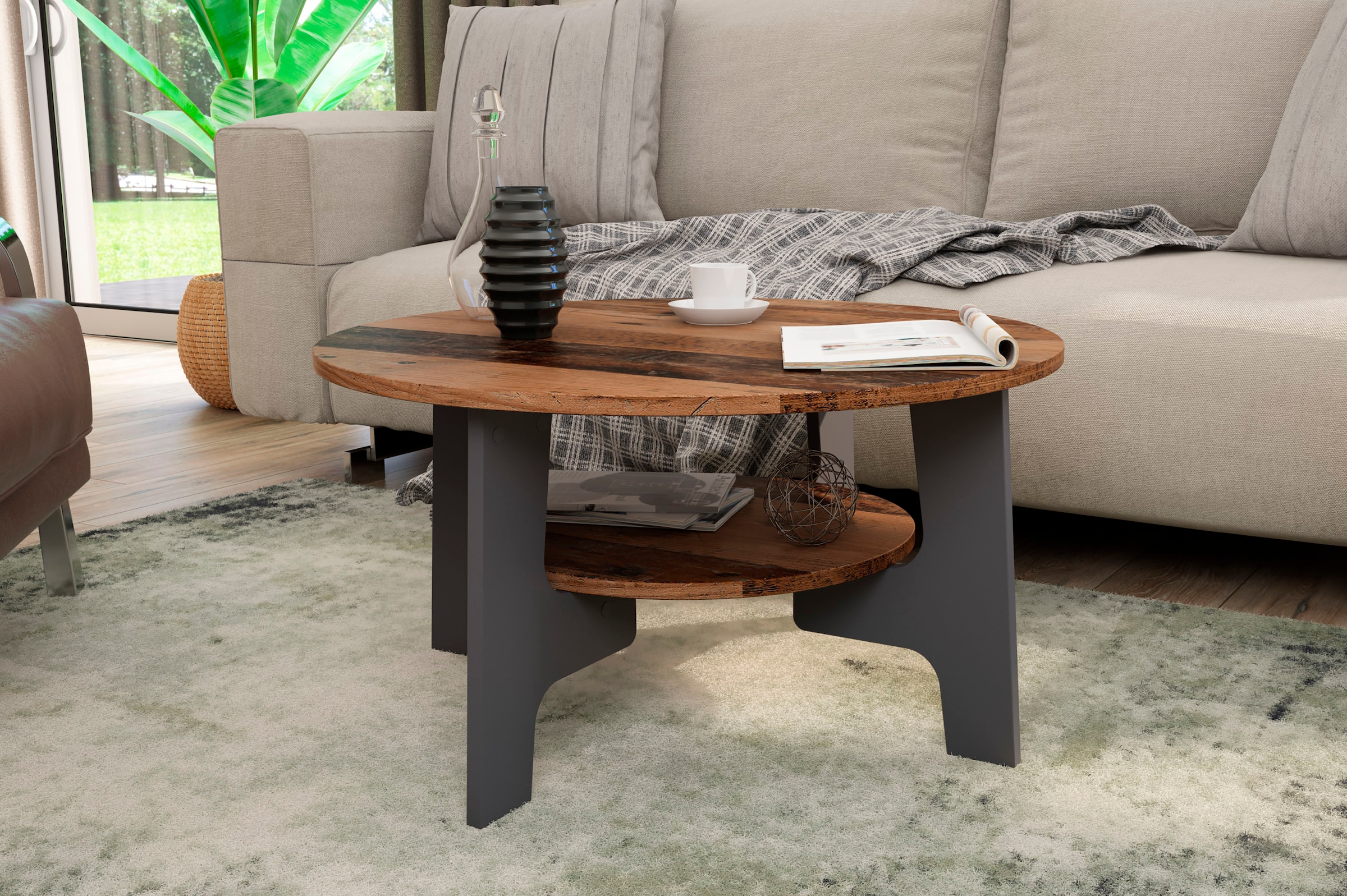 byLIVING Couchtisch »JONNY« Artisan Eiche, Old Wood oder weiß, Ablageboden