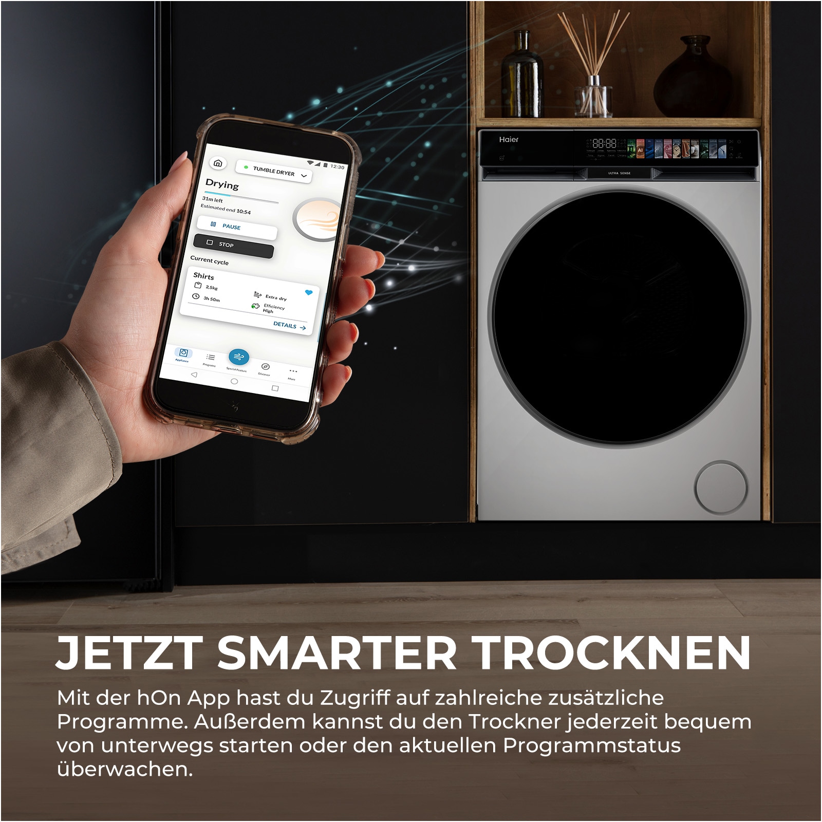 Haier Wärmepumpentrockner »HD90-A687U1« G9 Serie Smart AI Automatikprogramm & Ultra Sense