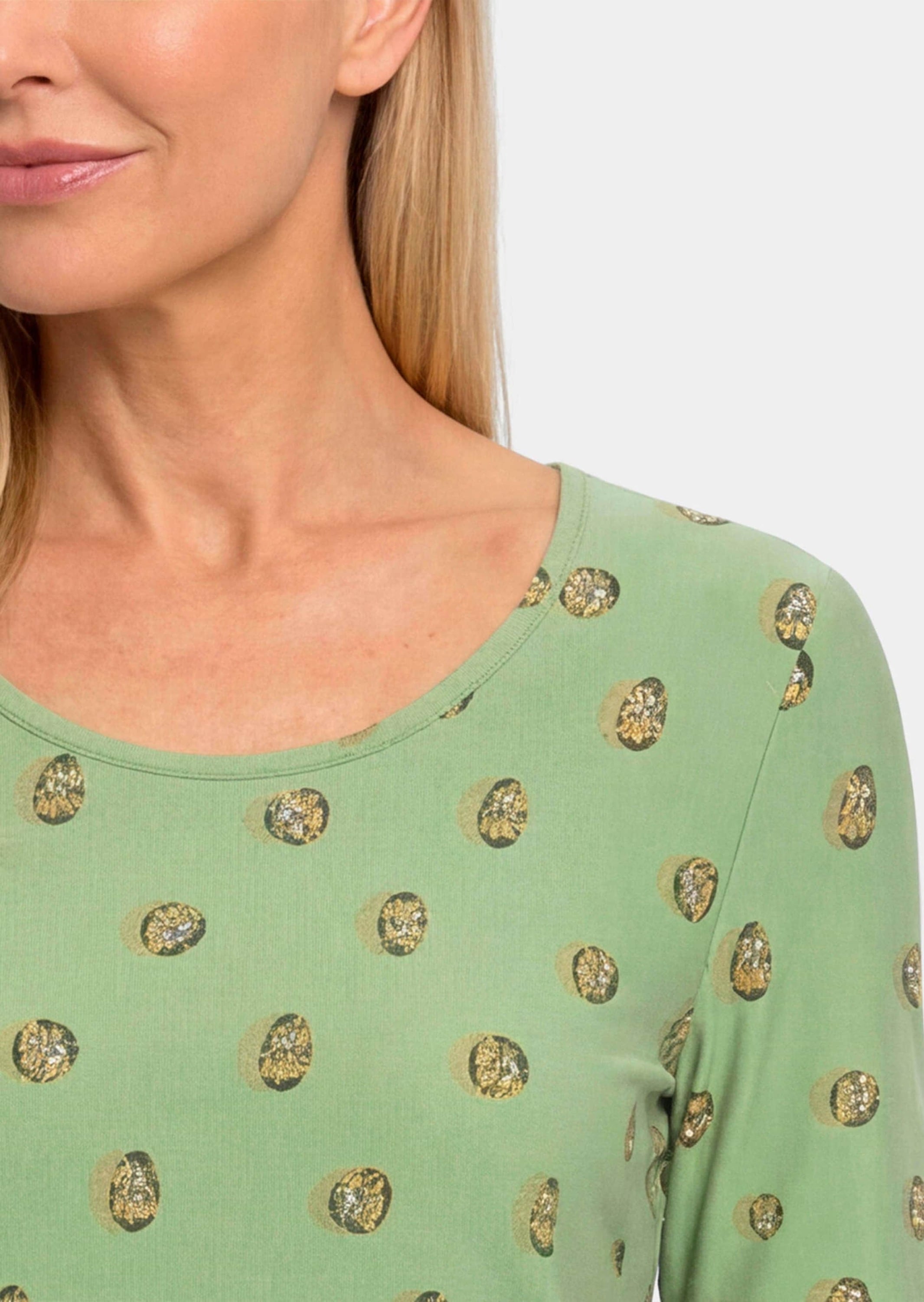 GOLDNER Kurzarmshirt »Viskoseshirt mit Blüten- und Blätter-Print« stretchbequemer Viskosejersey