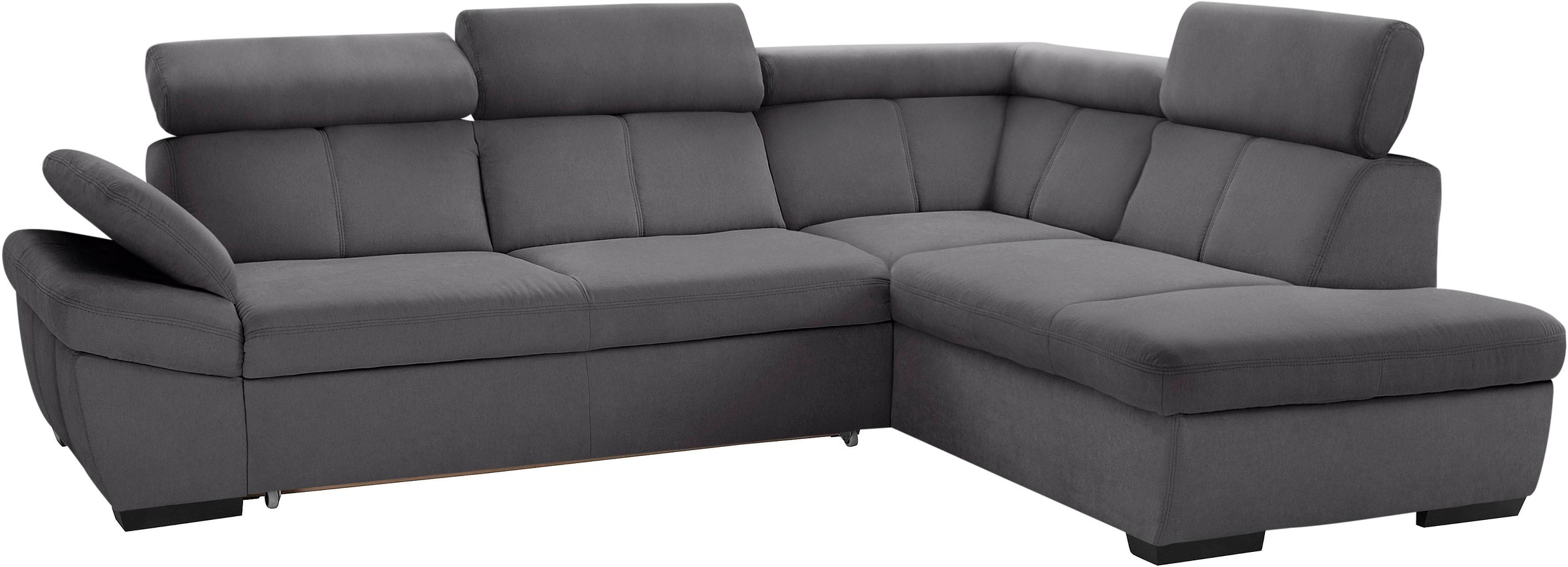 exxpo - sofa fashion Ecksofa »Salerno, klassisch modernes Funktionssofa, hoher Sitzkomfort, L-Form«, inkl. Kopf- und Armteilverstellung, wahlweise mit Bettfunktion