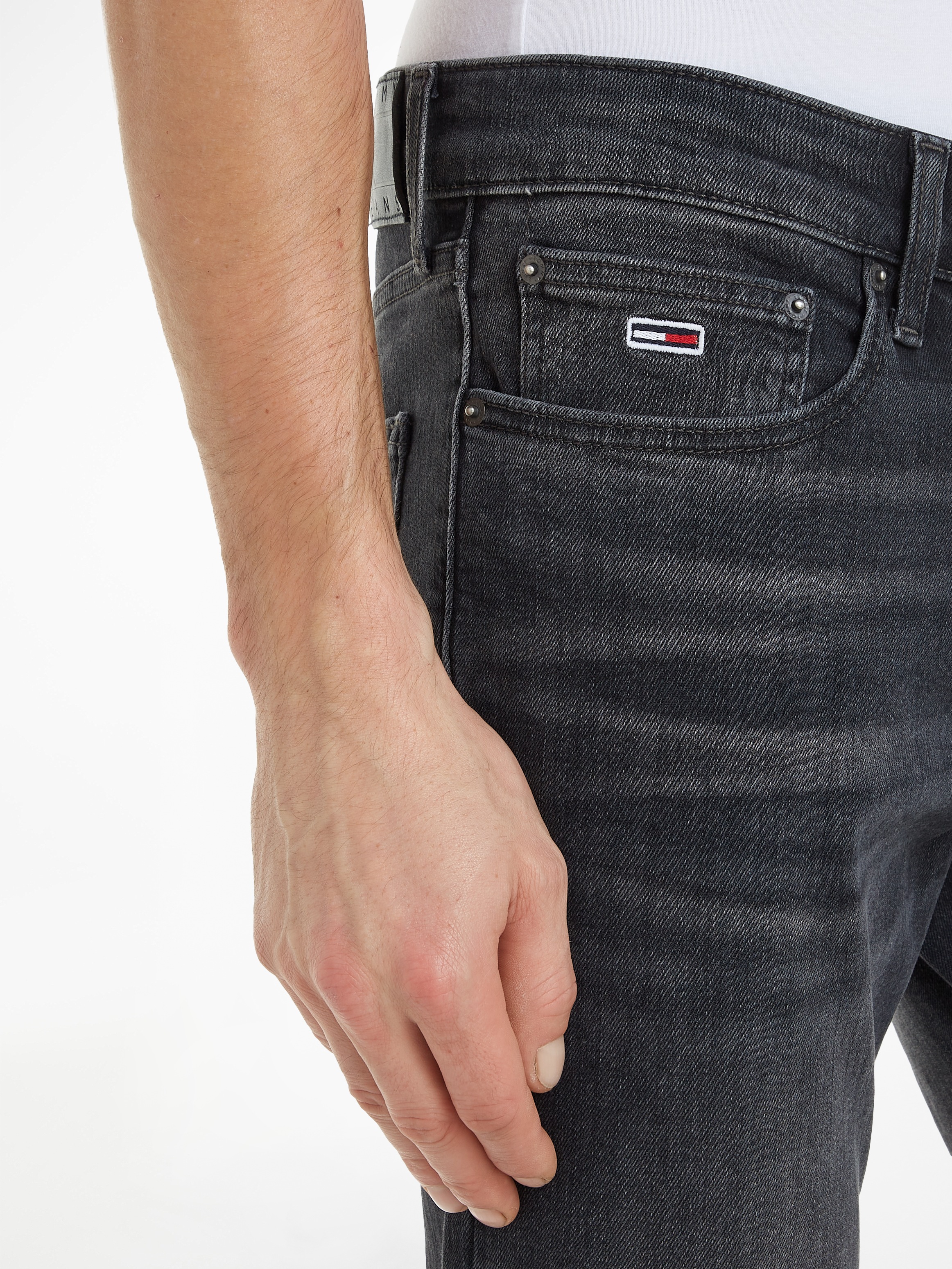 Tommy Jeans Slim-fit-Jeans »Scanton Slim«, Slim‑Fit‑Jeans mit mittlerer Leibhöhe, 5‑Pocket‑Design