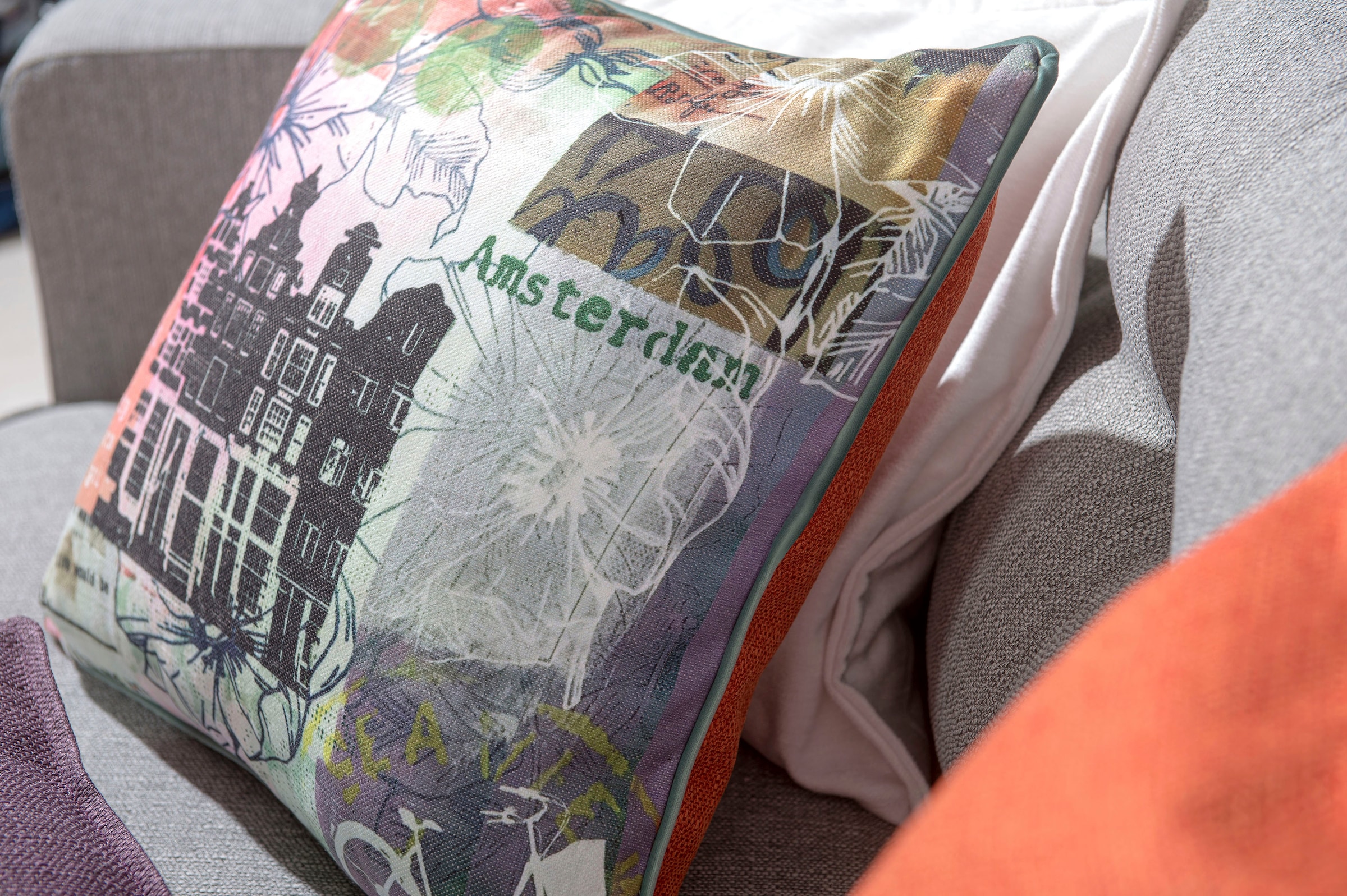 H.O.C.K. Dekokissen »Lieblingsstädte AMSTERDAM«, mit Amsterdam-Motiv, Wendekissenhülle mit Füllung, 1 Stück
